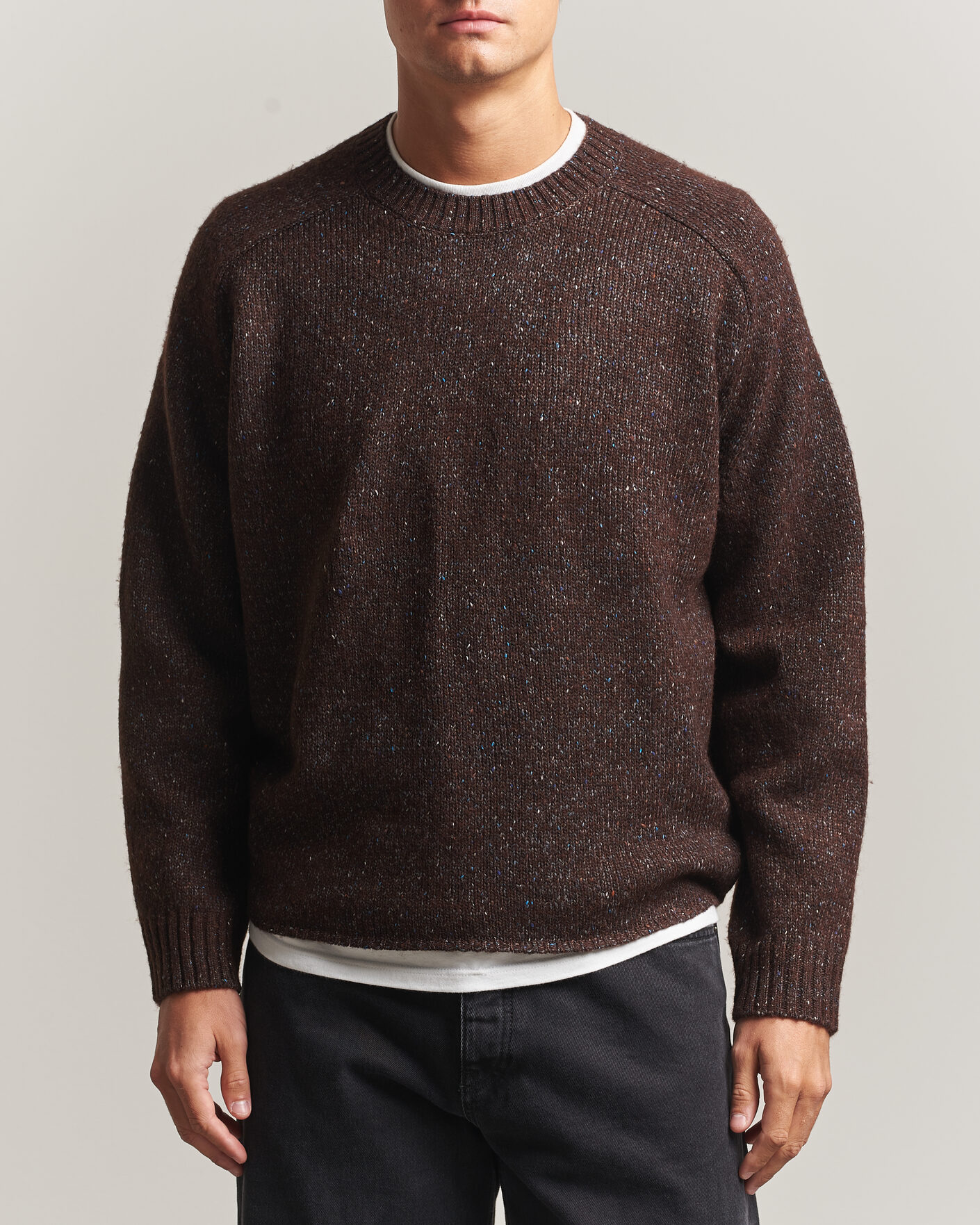 Herren | Pullover | NN07 | Jim Neps Wool Knitted Sweater Deep Truffle