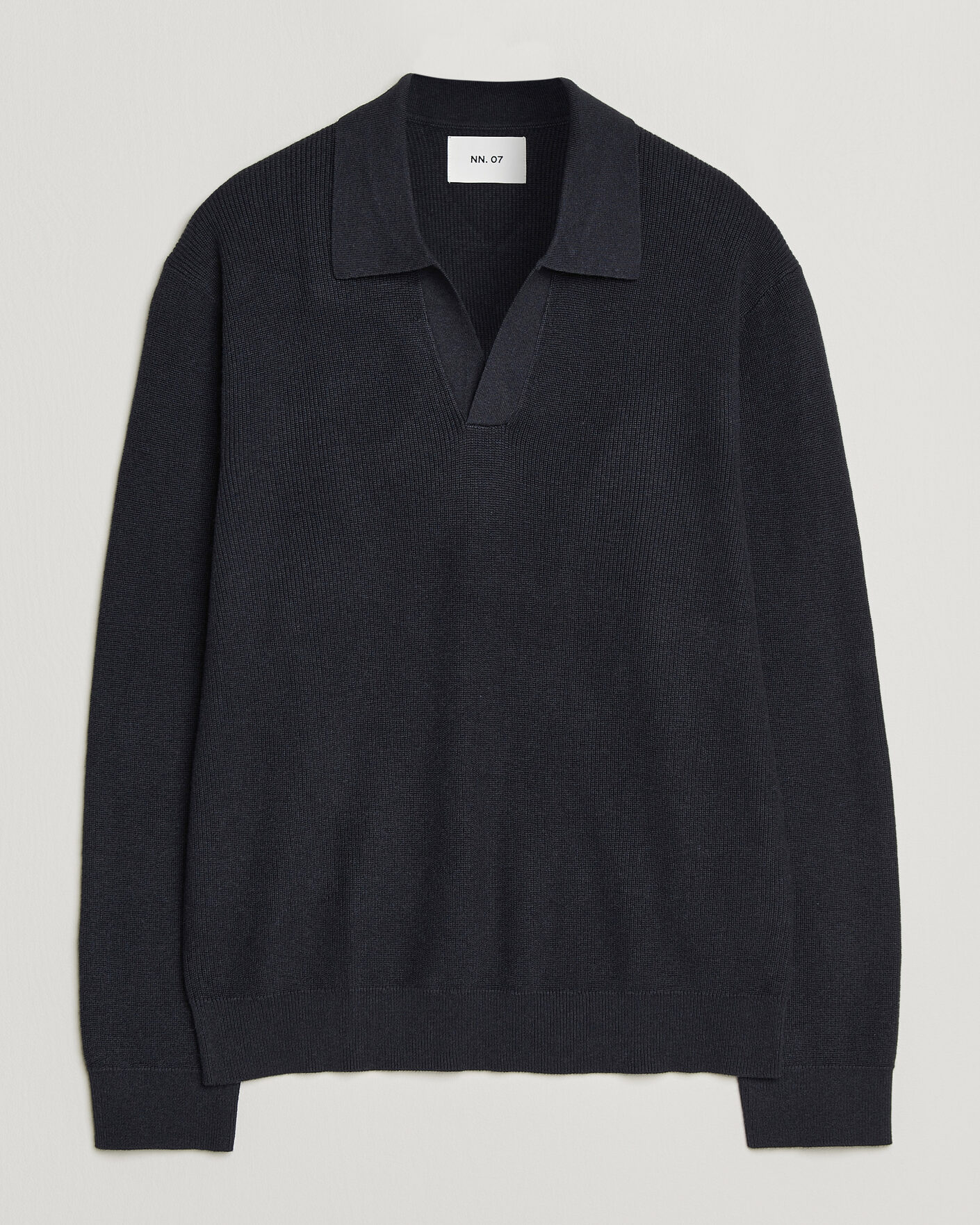 Herren | Pullover | NN07 | Hope Cotton/Cashmere Rib Knitted Polo Navy