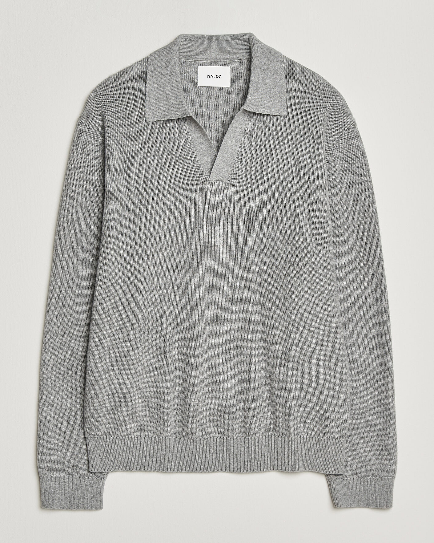 Herren | Pullover | NN07 | Hope Cotton/Cashmere Rib Knitted Polo Grey