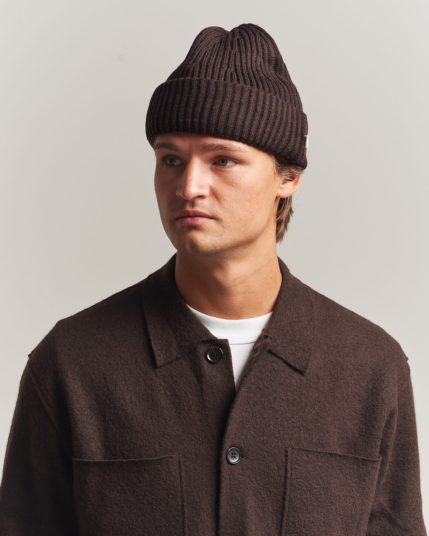 Herren | Mützen | NN07 | Wool Rib Hat Deep Truffle
