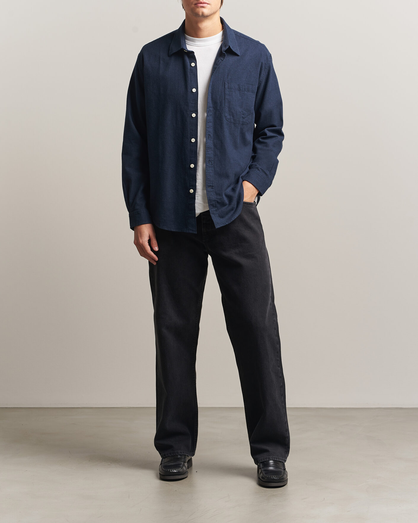 Herren | Hemden | NN07 | Dino Brushed Flannel Shirt Navy Blue