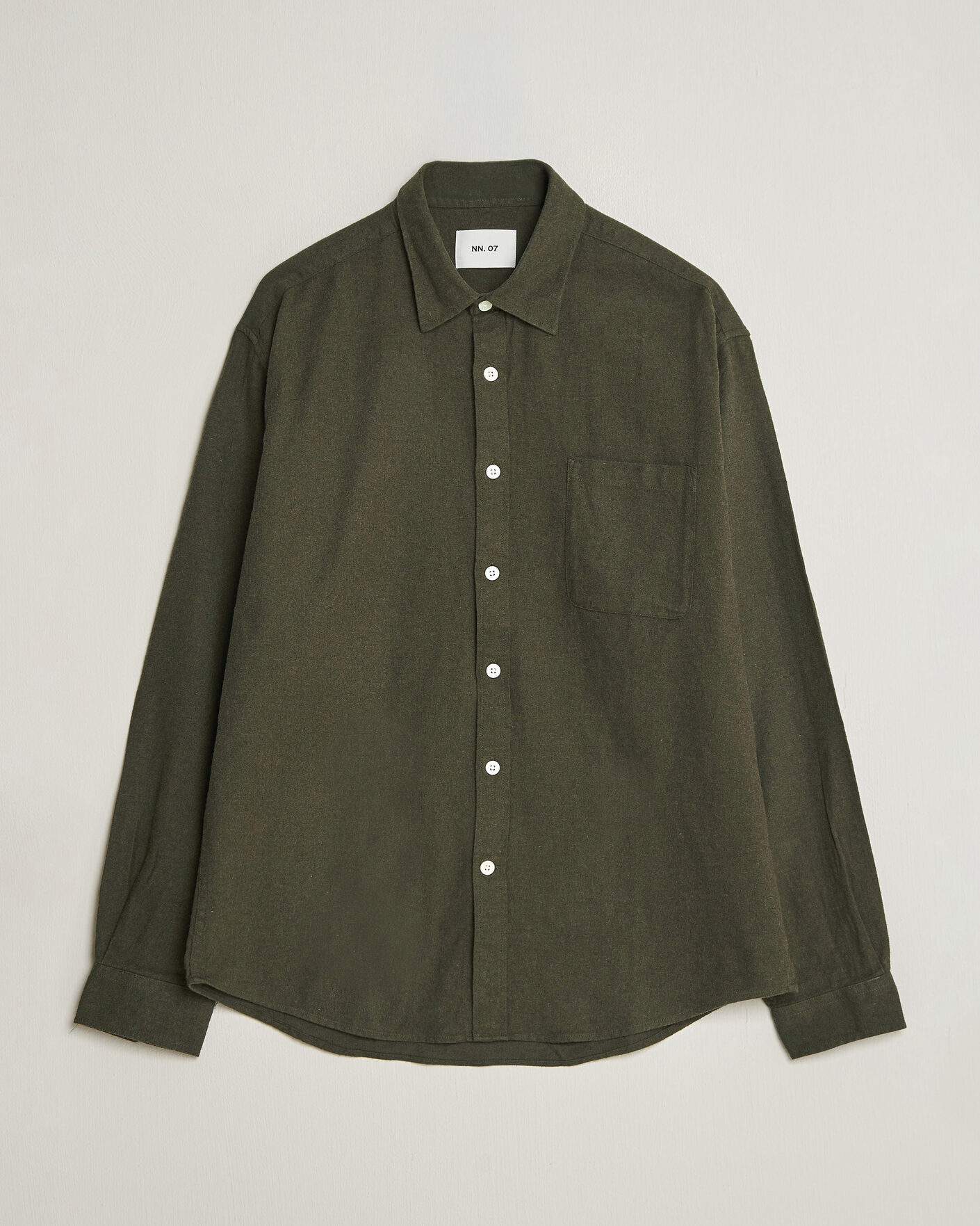 Herren | Hemden | NN07 | Dino Brushed Flannel Shirt Dark Army