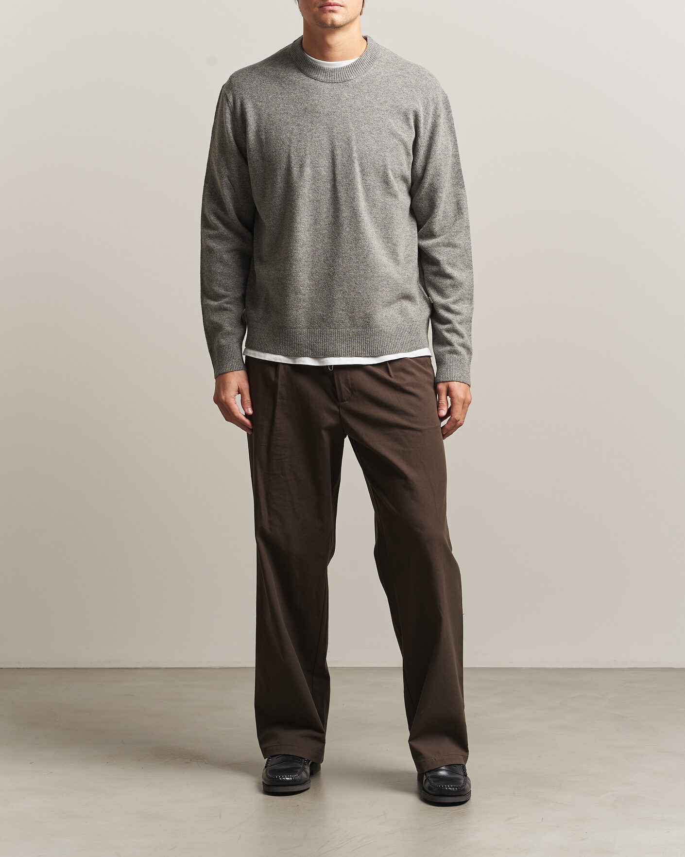 Herren | Pullover | NN07 | Raz Lambswool Knitted Sweater Grey Melange