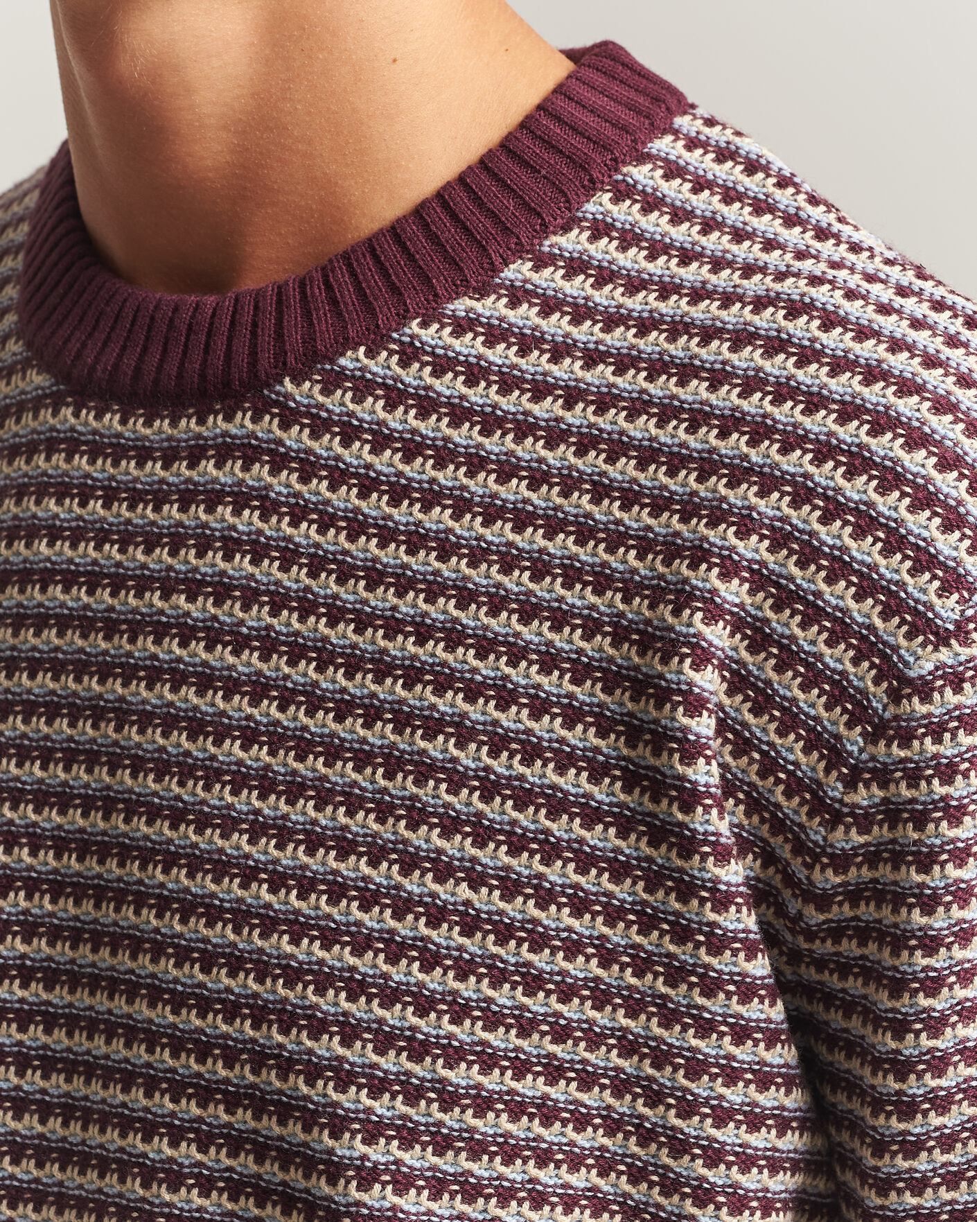 Herren | Pullover | NN07 | Russell Cotton/Wool Structured Sweater Winetasting