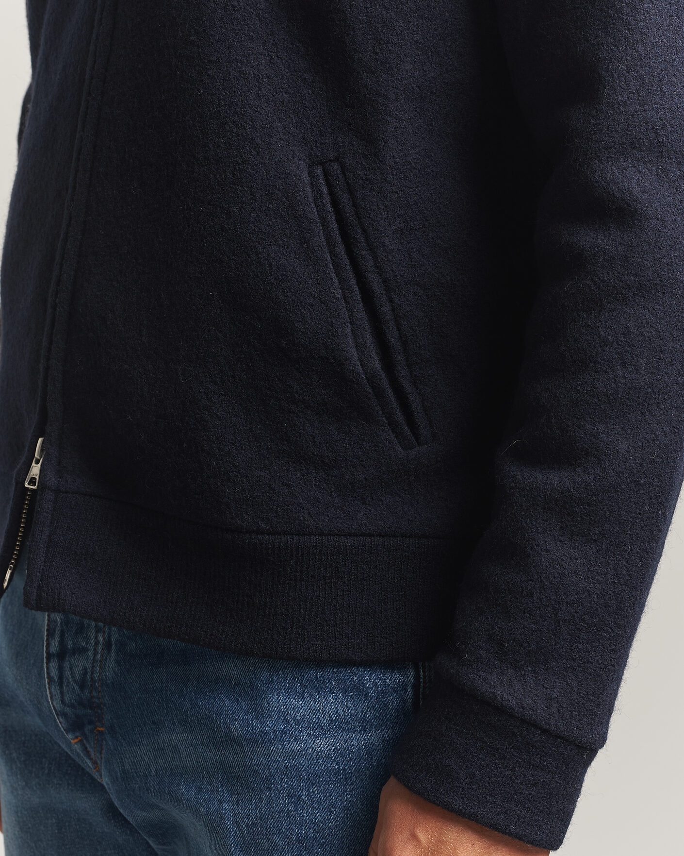 Herren | Pullover | NN07 | Soft Boiled Wool Full Zip Navy Blue