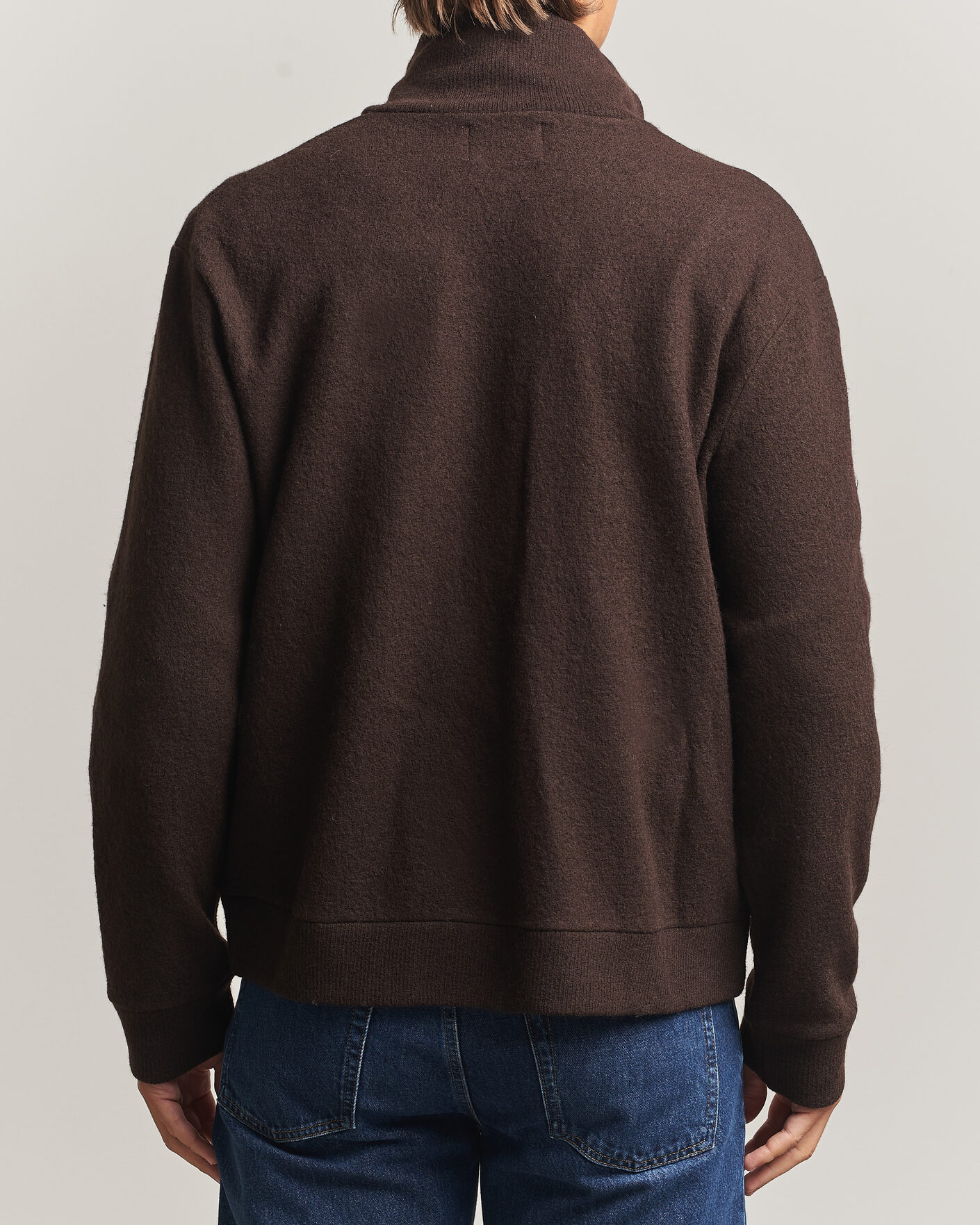 Herren | Pullover | NN07 | Soft Boiled Wool Full Zip Deep Truffle