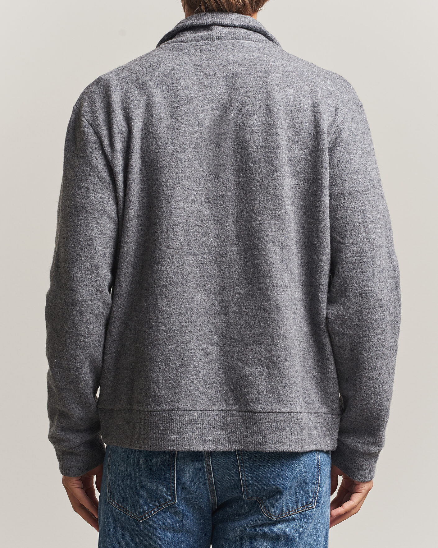 Herren | Pullover | NN07 | Soft Boiled Wool Full Zip Dark Grey Melange