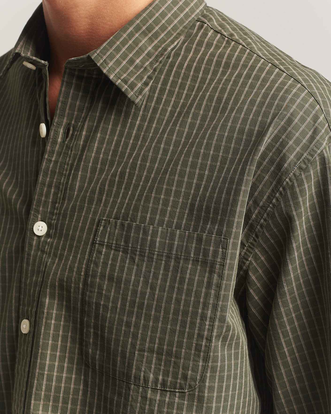 Herren | Hemden | NN07 | Deon Peached Cotton Checked Shirt Green