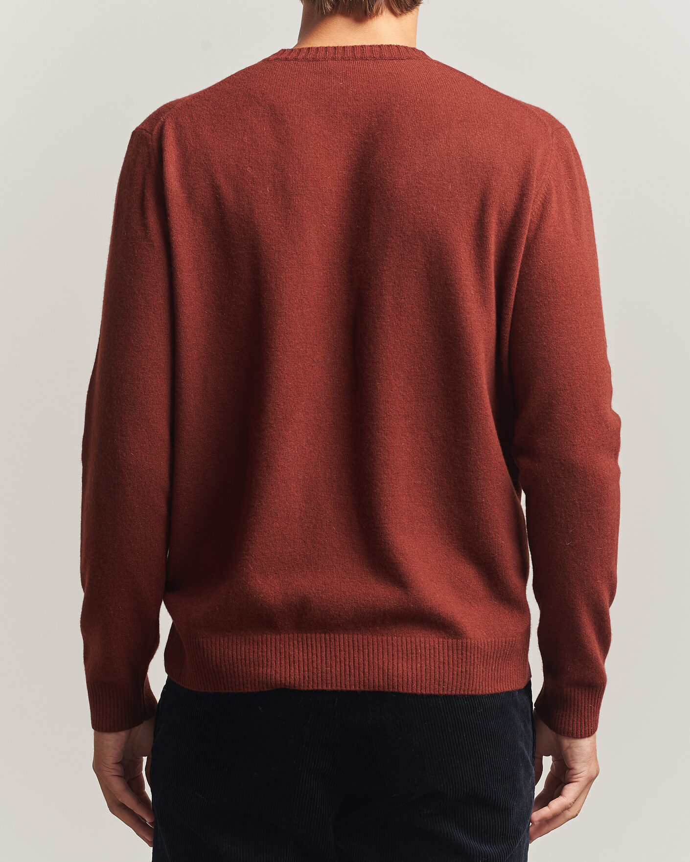 Herren | Pullover | Oscar Jacobson | Valter Wool/Cashmere Round Neck Orange Rust