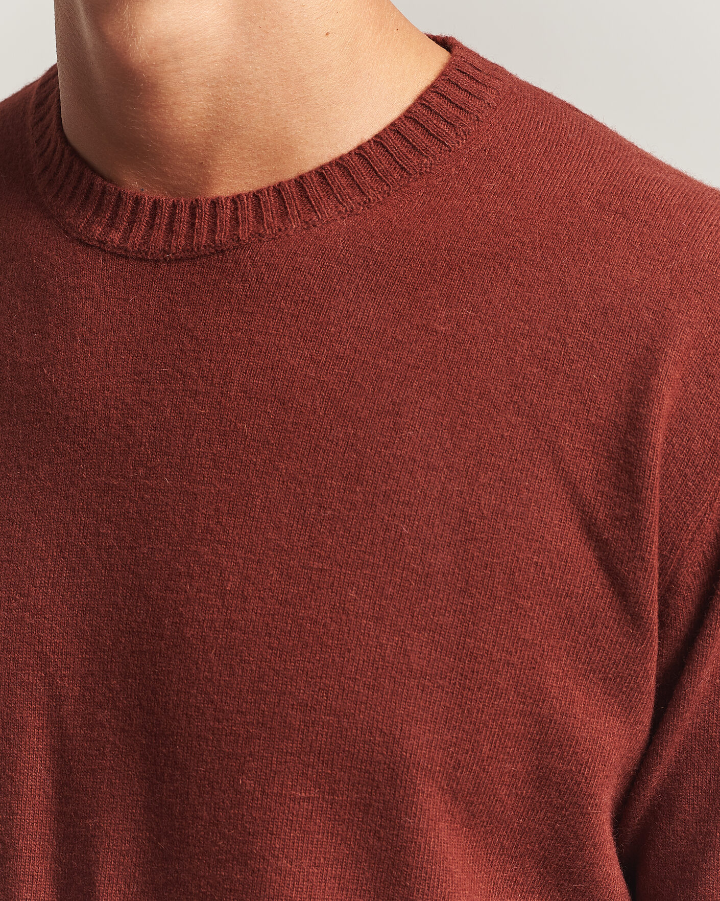 Herren | Pullover | Oscar Jacobson | Valter Wool/Cashmere Round Neck Orange Rust
