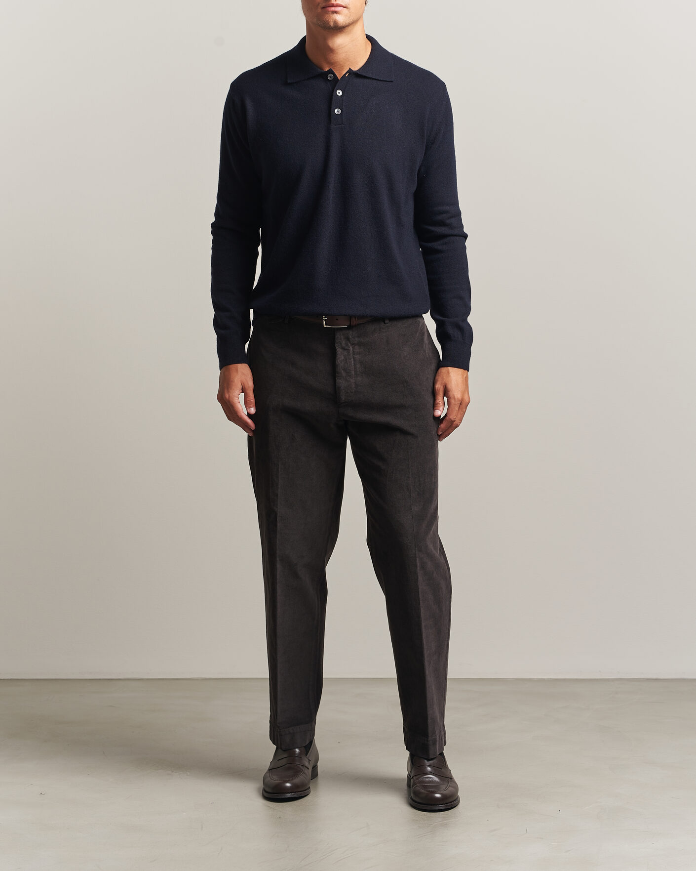 Herren | Pullover | Oscar Jacobson | Pepe Wool/Cashmere Polo Navy