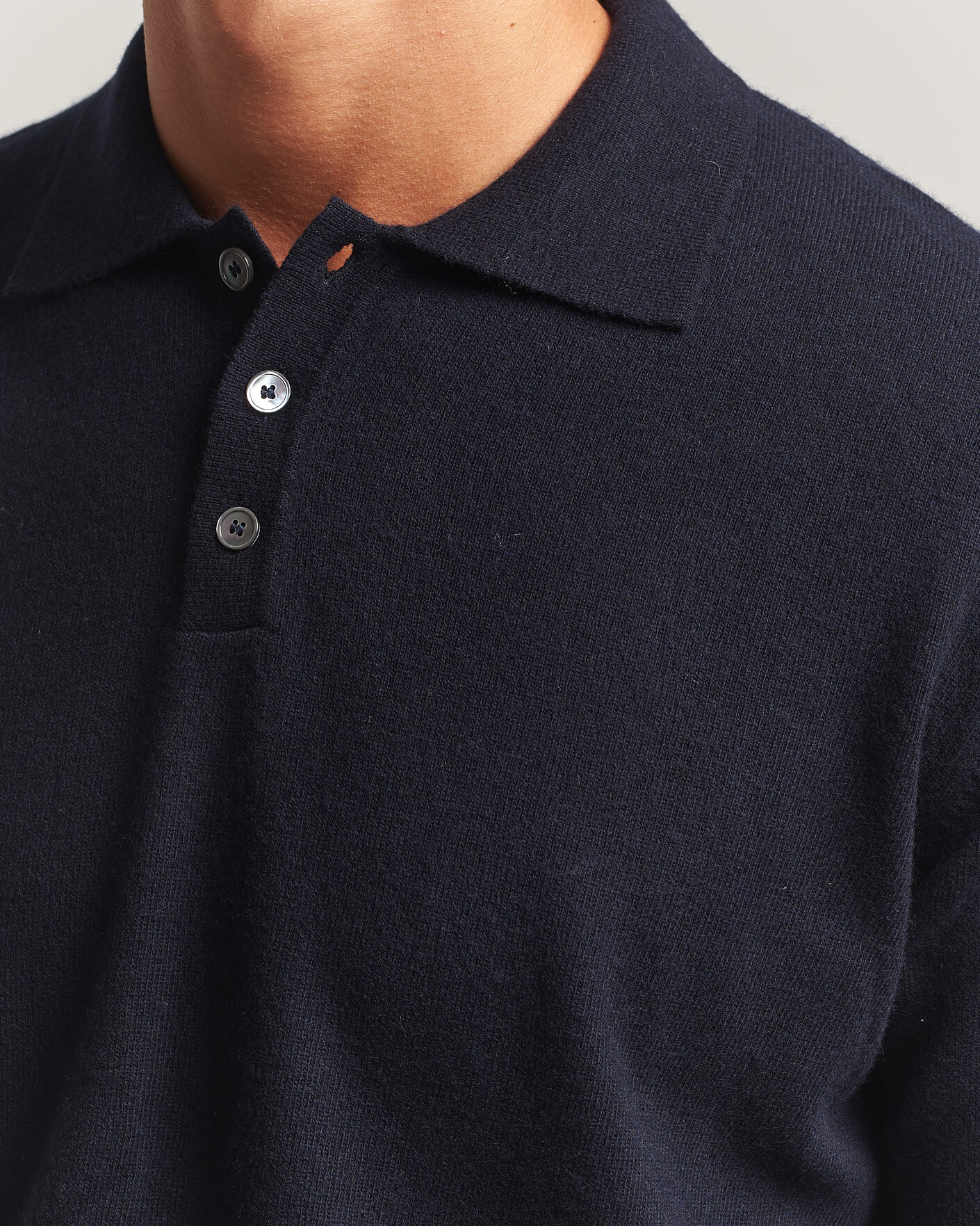 Herren | Pullover | Oscar Jacobson | Pepe Wool/Cashmere Polo Navy