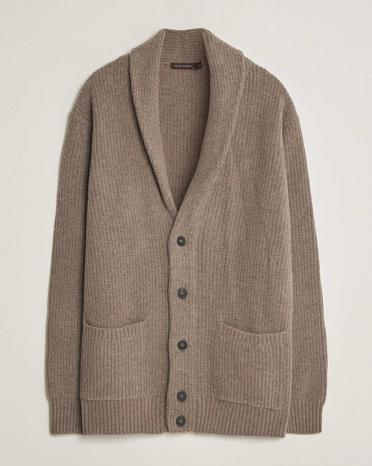 Herren | Pullover | Oscar Jacobson | Roland Wool Cardigan Beige