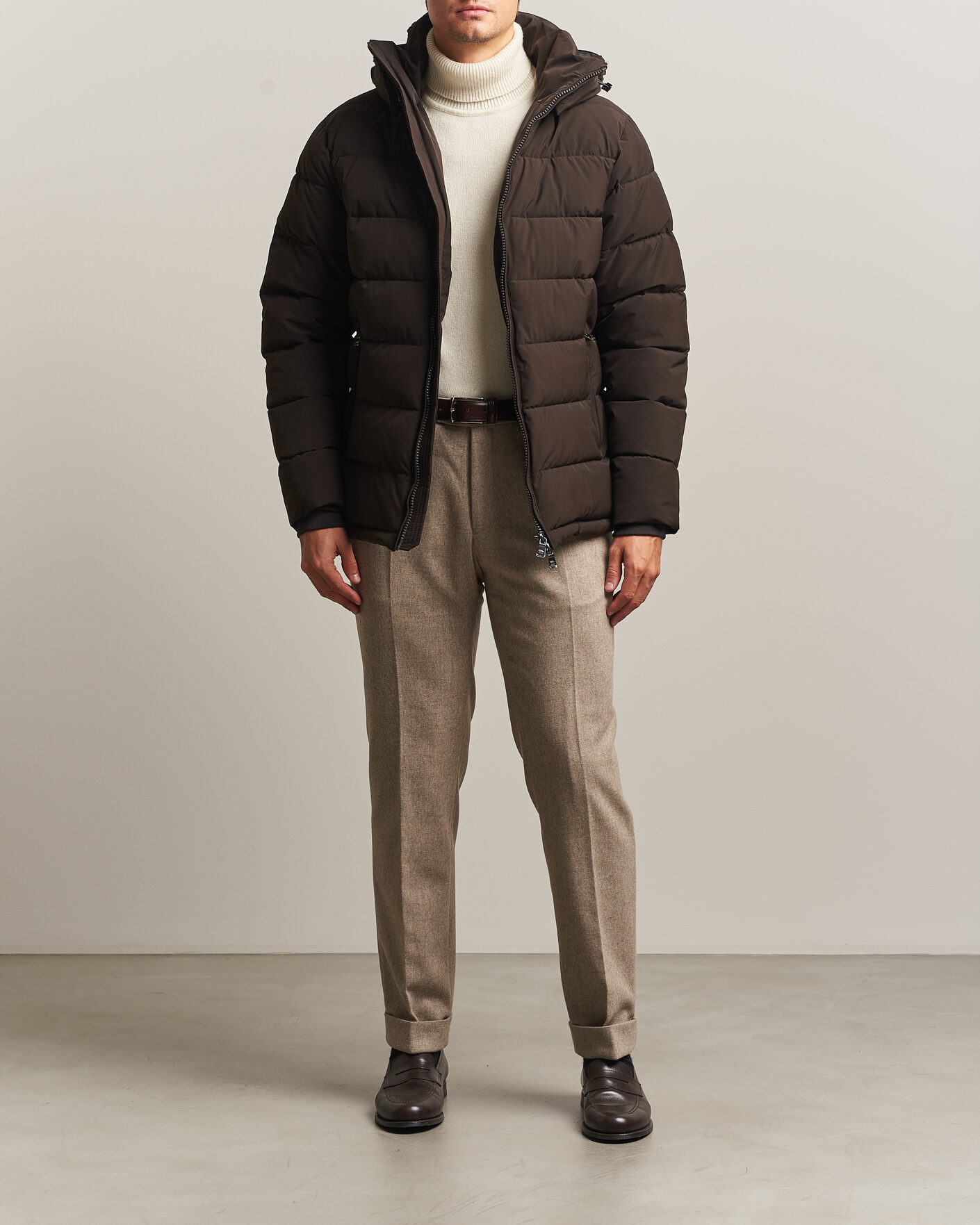 Herren | Jacken | Oscar Jacobson | Hooded Puffer Jacket Brown