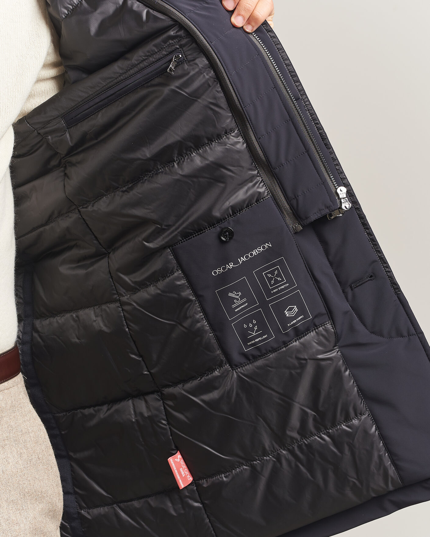 Herren | Jacken | Oscar Jacobson | Zipped Padded Car Coat Navy