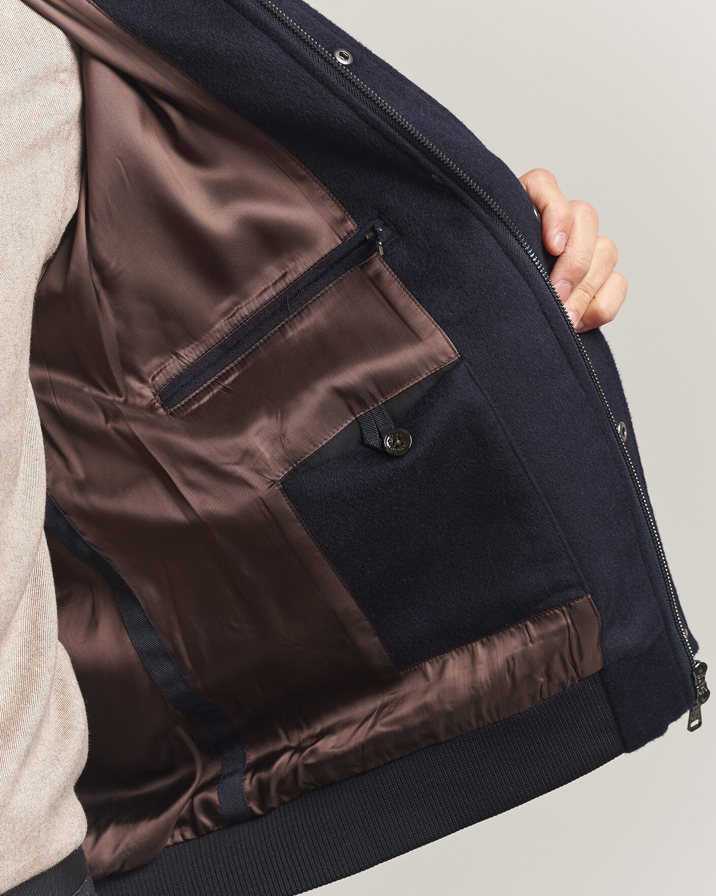 Herren | Jacken | Oscar Jacobson | Aviator Wool Jacket Navy
