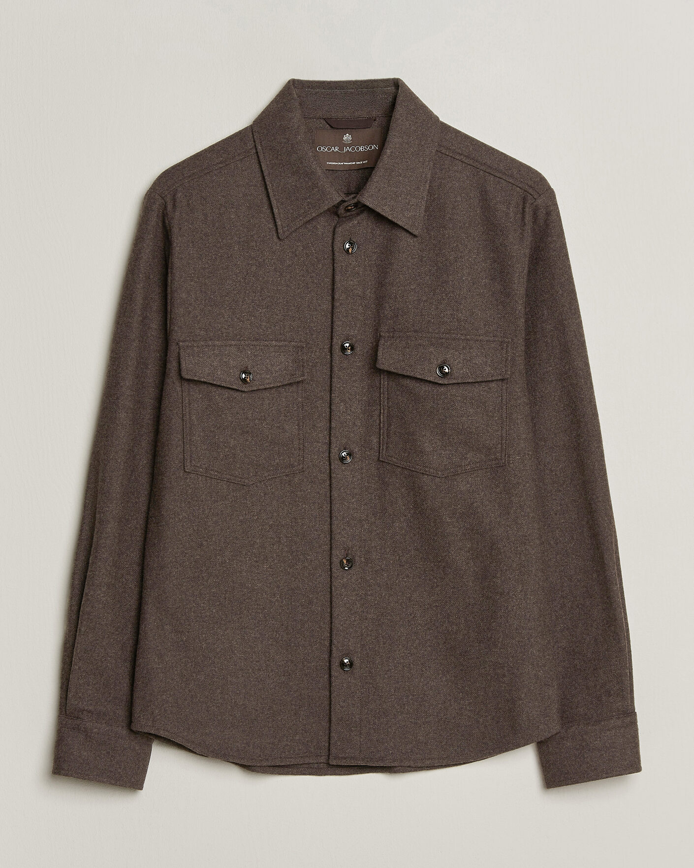 Herren | Hemden | Oscar Jacobson | Magnus Wool Shirt Jacket Brown