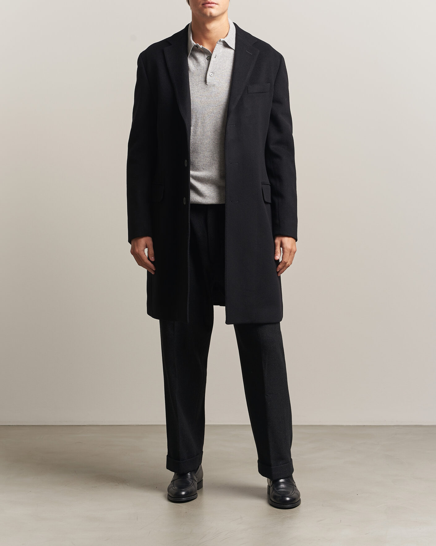 Herren | Jacken | Oscar Jacobson | Sergio Wool Coat Black