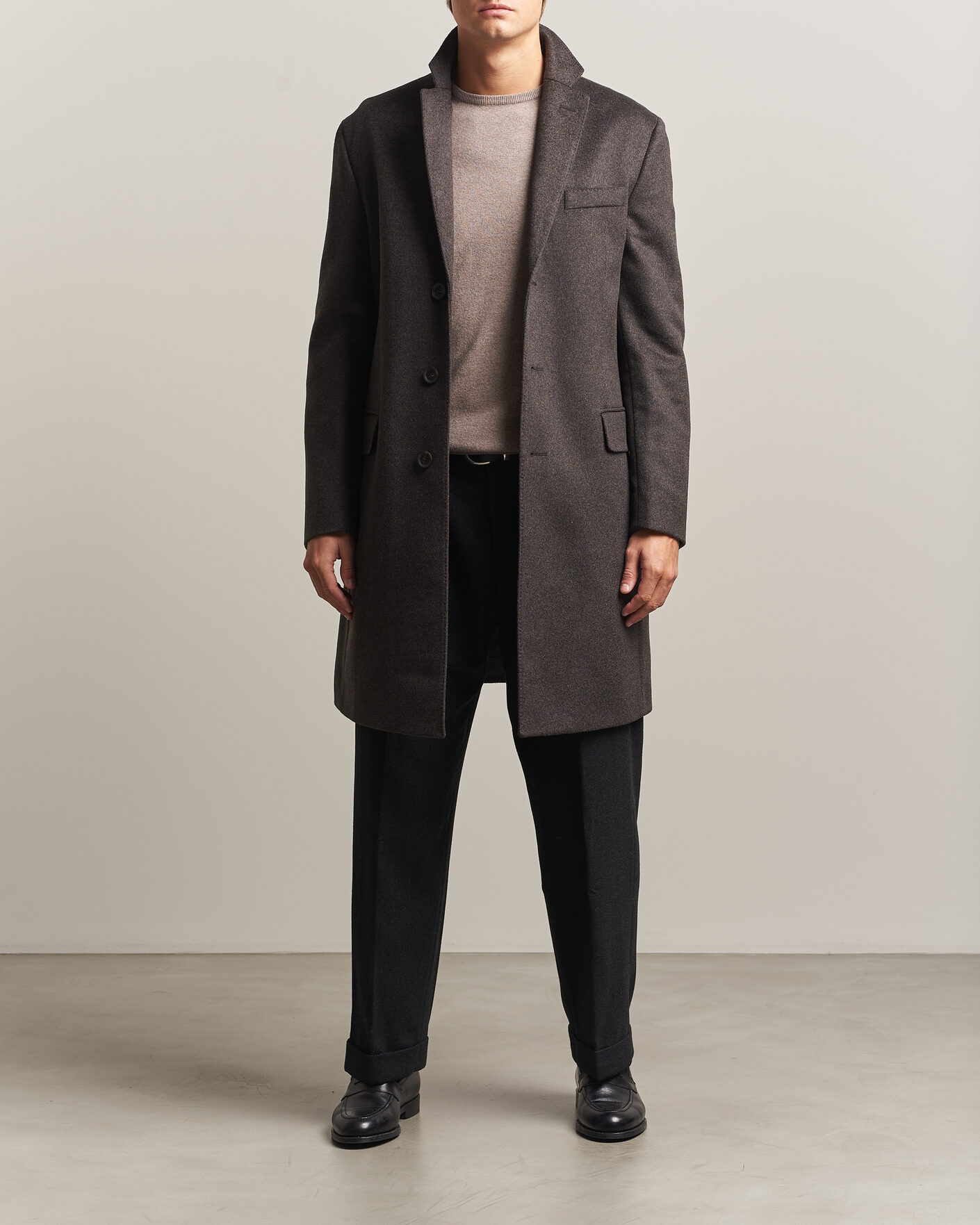 Herren | Jacken | Oscar Jacobson | Sergio Wool Coat Brown