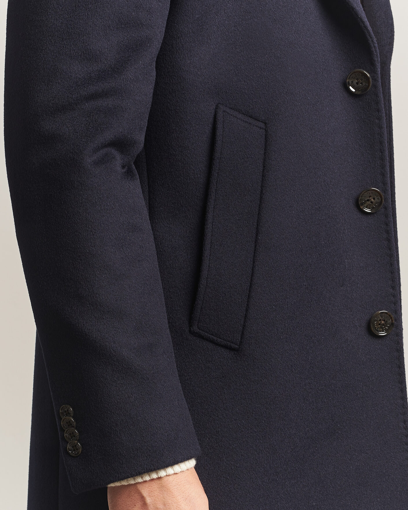 Herren | Jacken | Oscar Jacobson | Single Breasted Wool Coat Navy