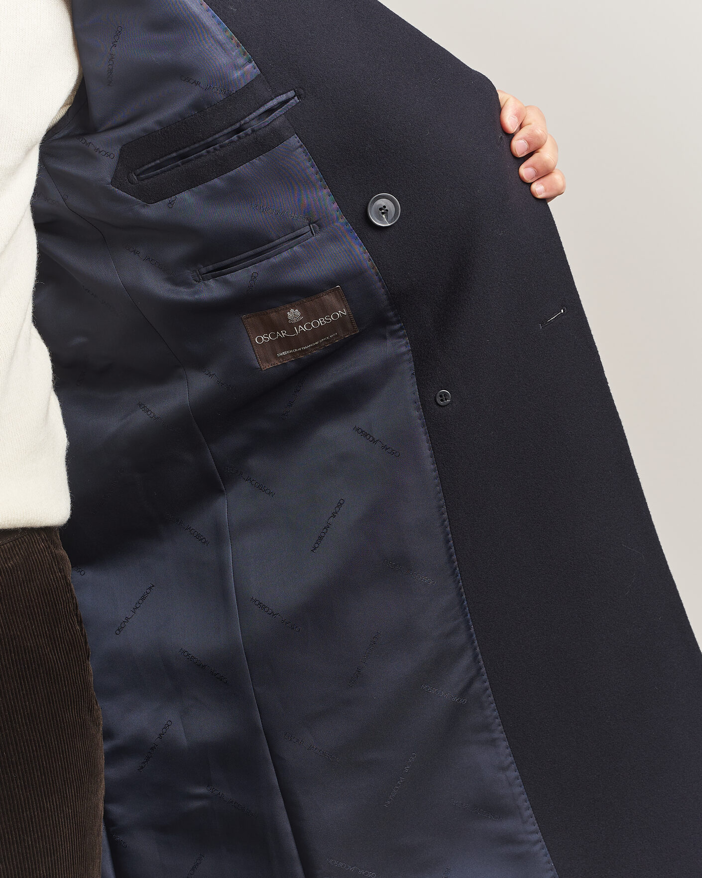 Herren | Jacken | Oscar Jacobson | Sicily Double Breasted Wool Coat Navy