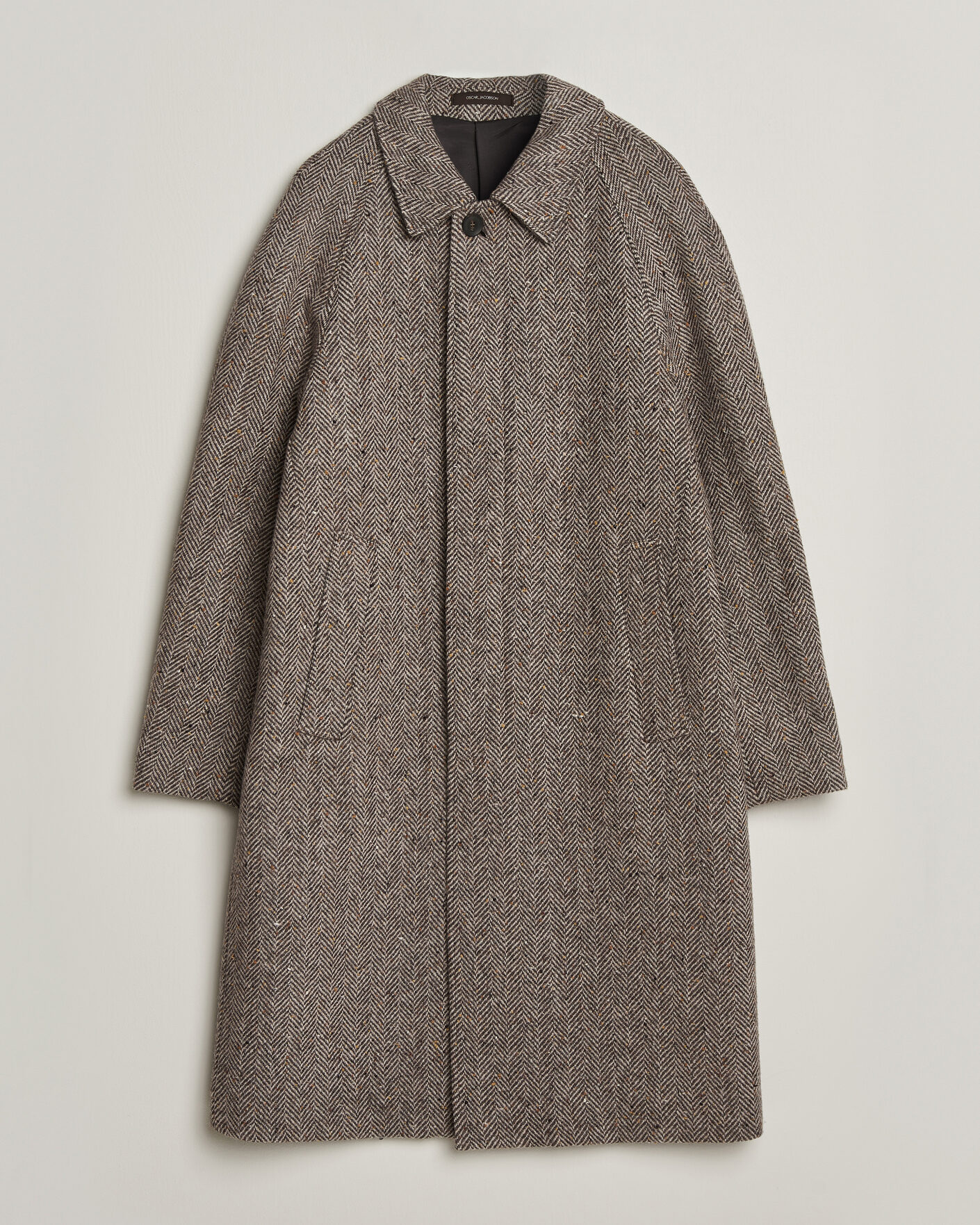 Herren | Jacken | Oscar Jacobson | Raglan Herringbone Wool Coat Beige