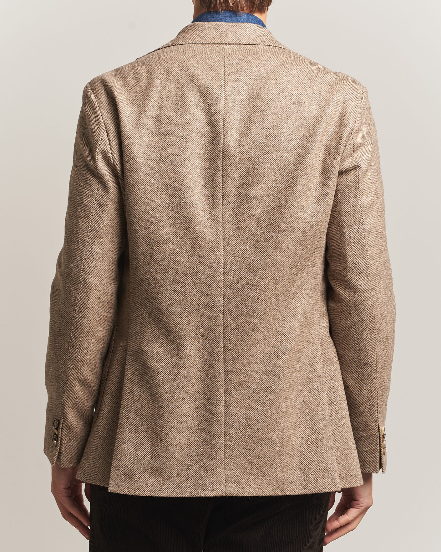 Herren | Sakkos | Oscar Jacobson | Fogerty Herringbone Wool Blazer Beige