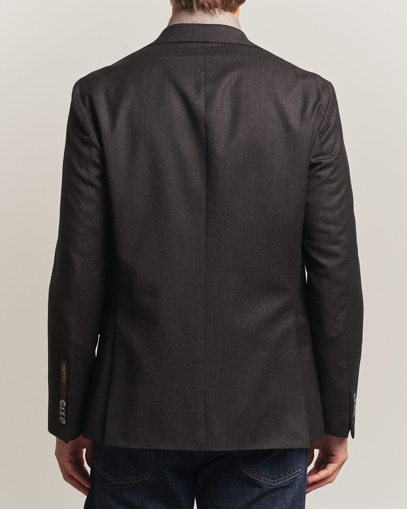 Herren | Sakkos | Oscar Jacobson | Fogerty Wool Flannel Blazer Brown