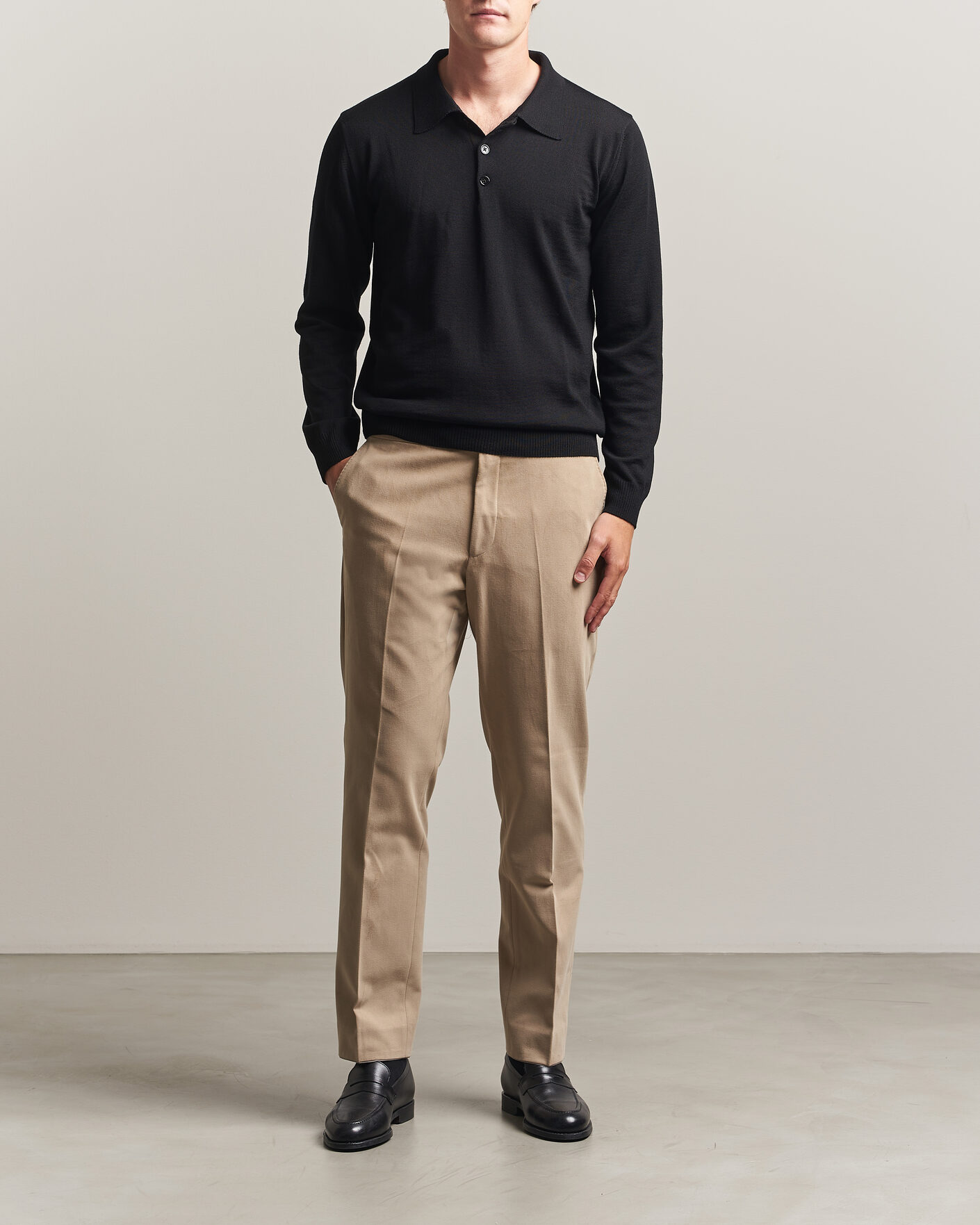 Herren | Hosen | Oscar Jacobson | Dandy Brushed Cotton Trousers Beige