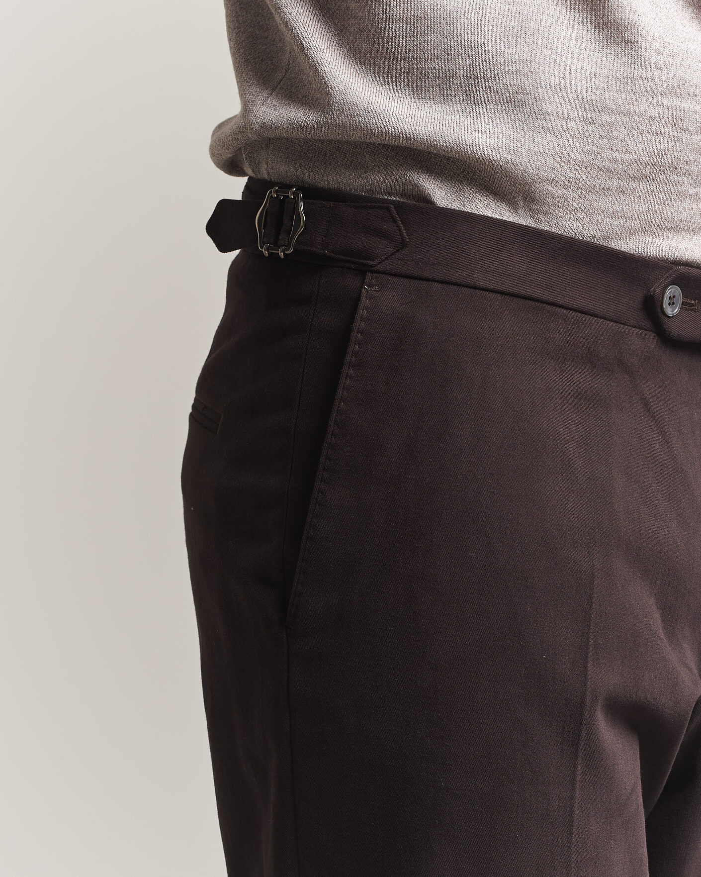 Herren | Hosen | Oscar Jacobson | Dandy Brushed Cotton Trousers Brown