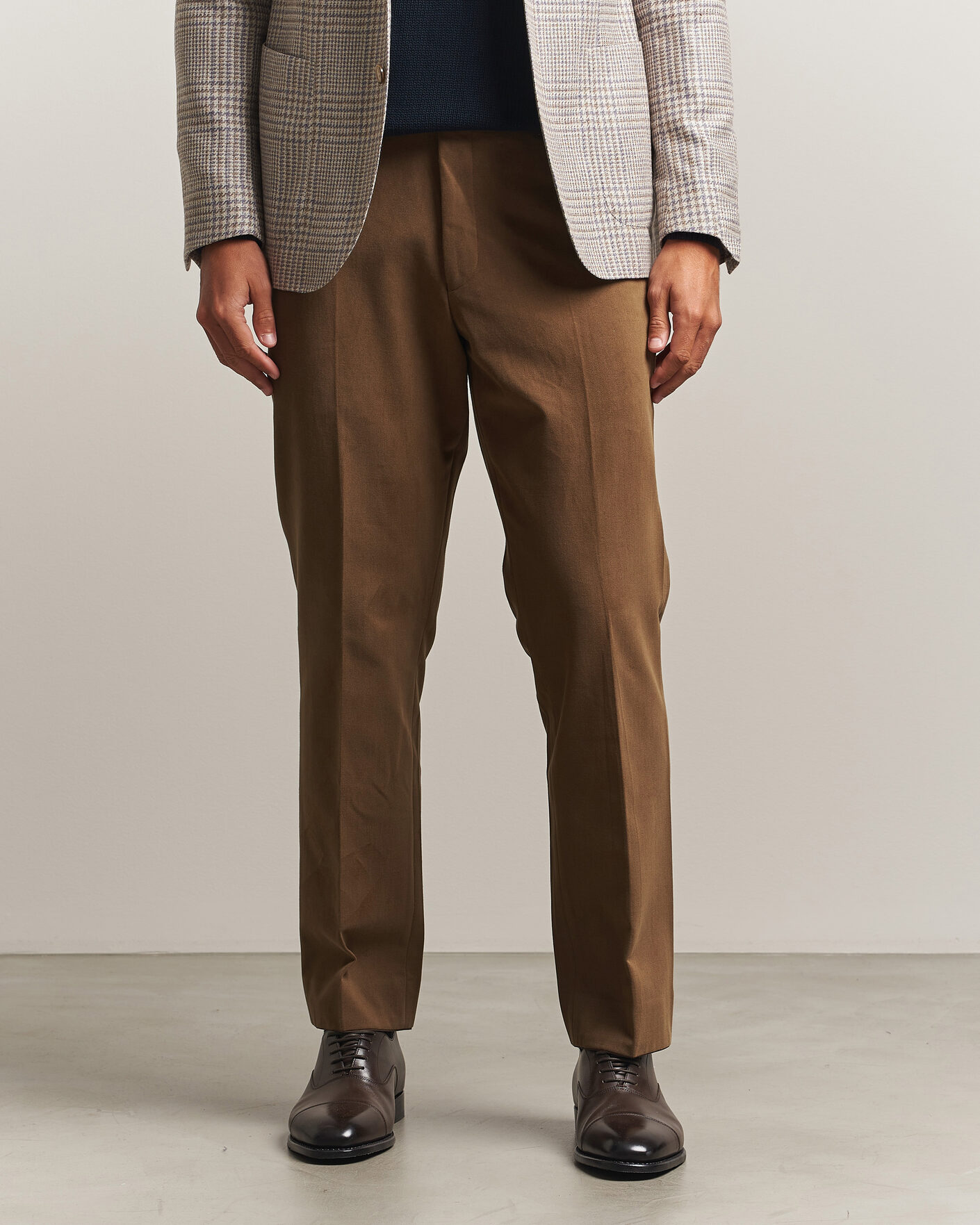 Herren | Hosen | Oscar Jacobson | Dandy Brushed Cotton Trousers Camel