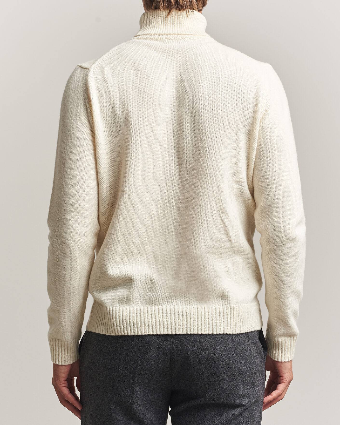 Herren | Pullover | Stenströms | Brushed Merino Rollneck Off White