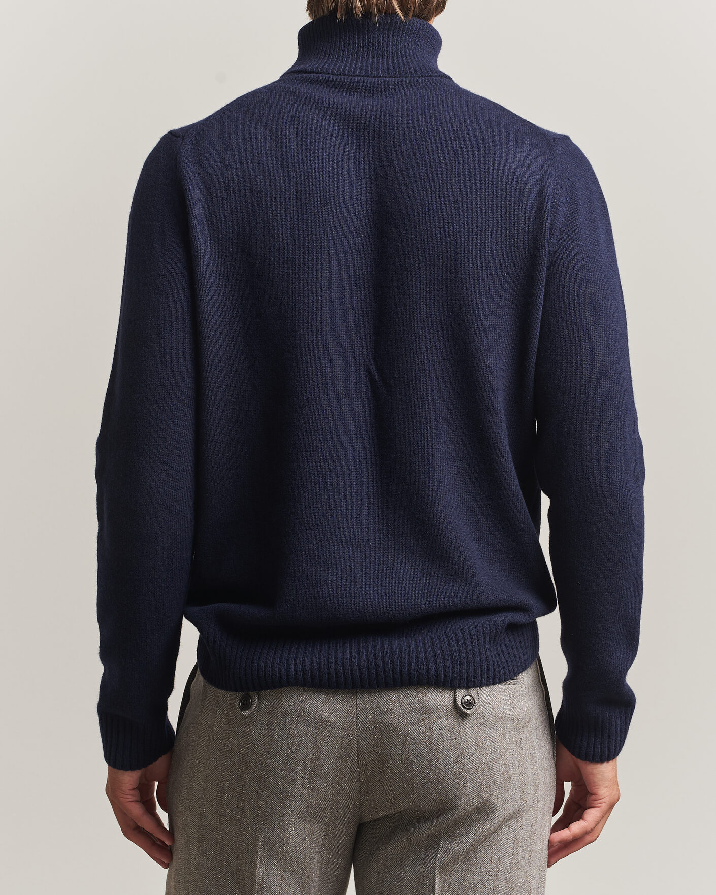Herren | Pullover | Stenströms | Brushed Merino Rollneck Navy
