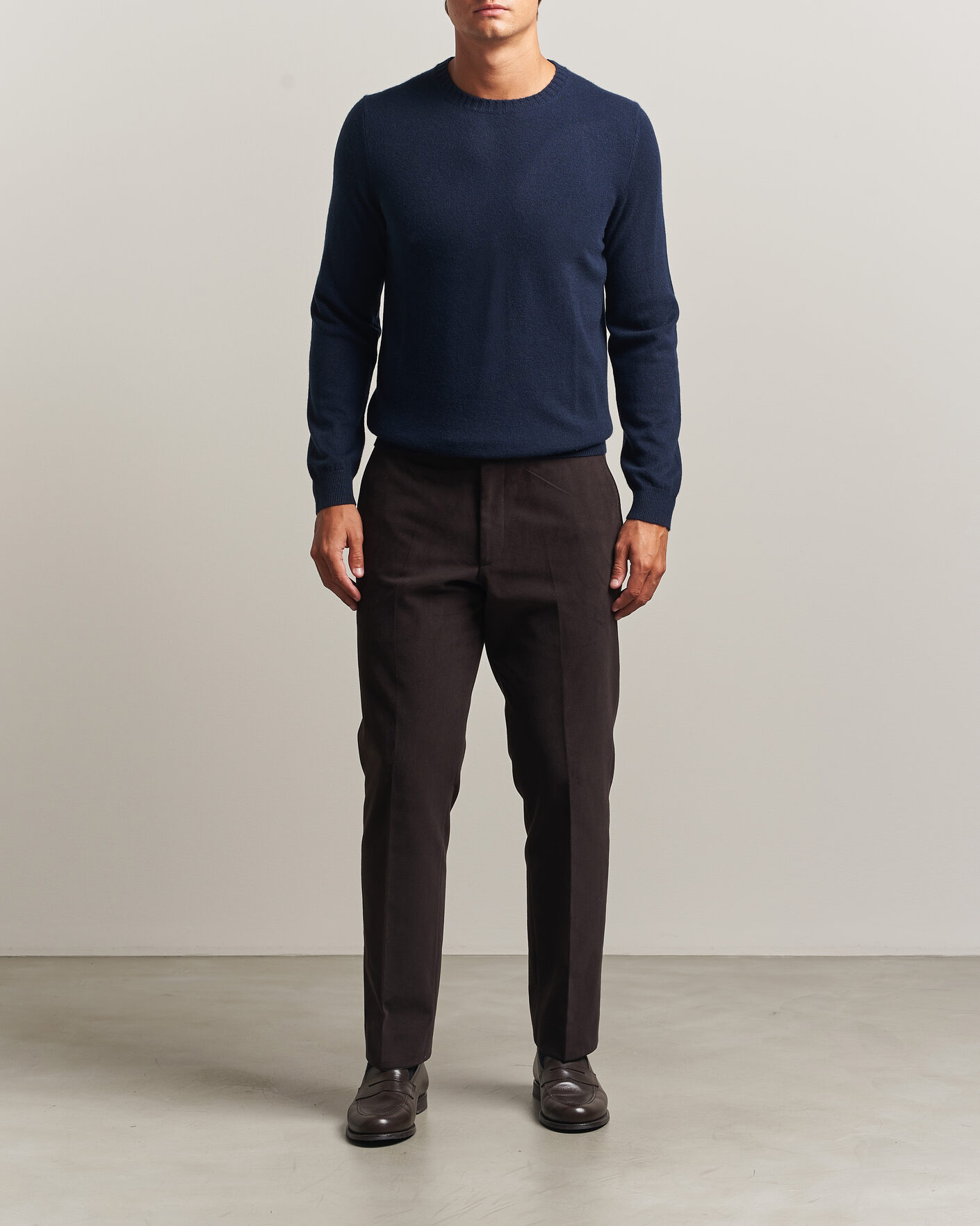 Herren | Pullover | Stenströms | Cashmere Crewneck Navy