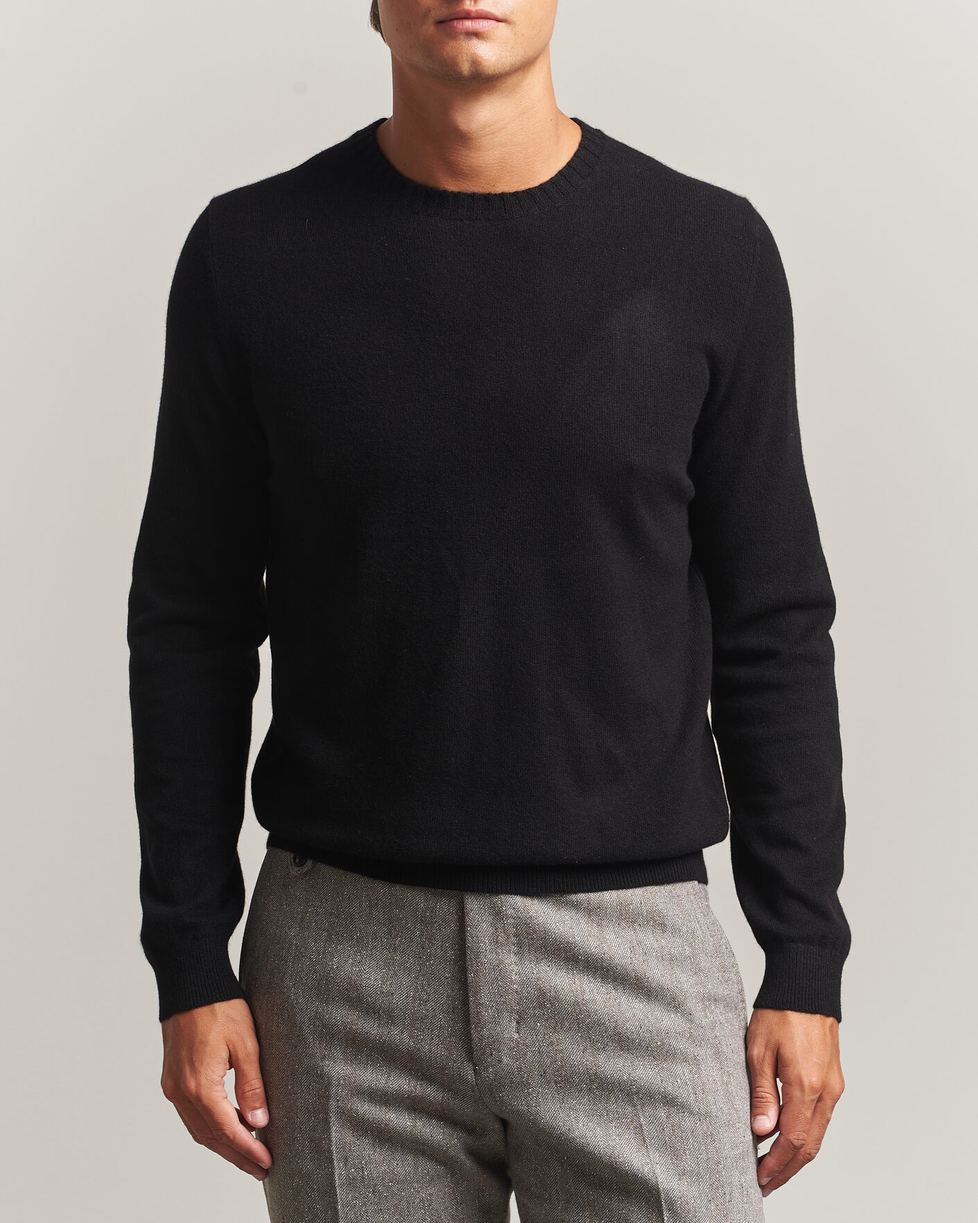 Herren | Pullover | Stenströms | Cashmere Crewneck Black