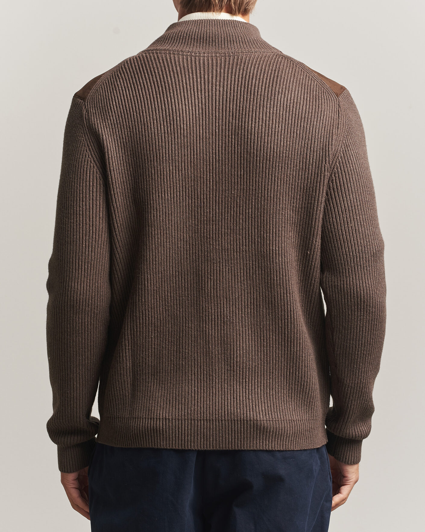 Herren | Pullover | Stenströms | Knitted Hybrid Alcantara Jacket Brown
