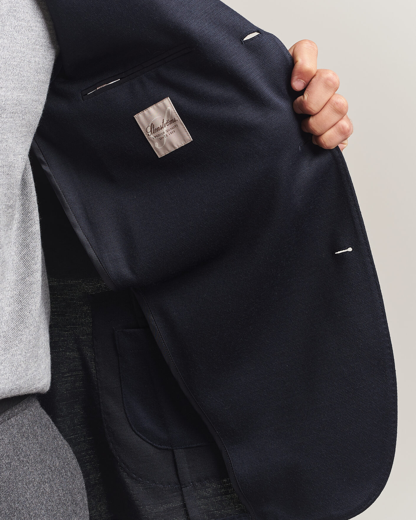 Herren | Sakkos | Stenströms | Wool Jersey Blazer Navy