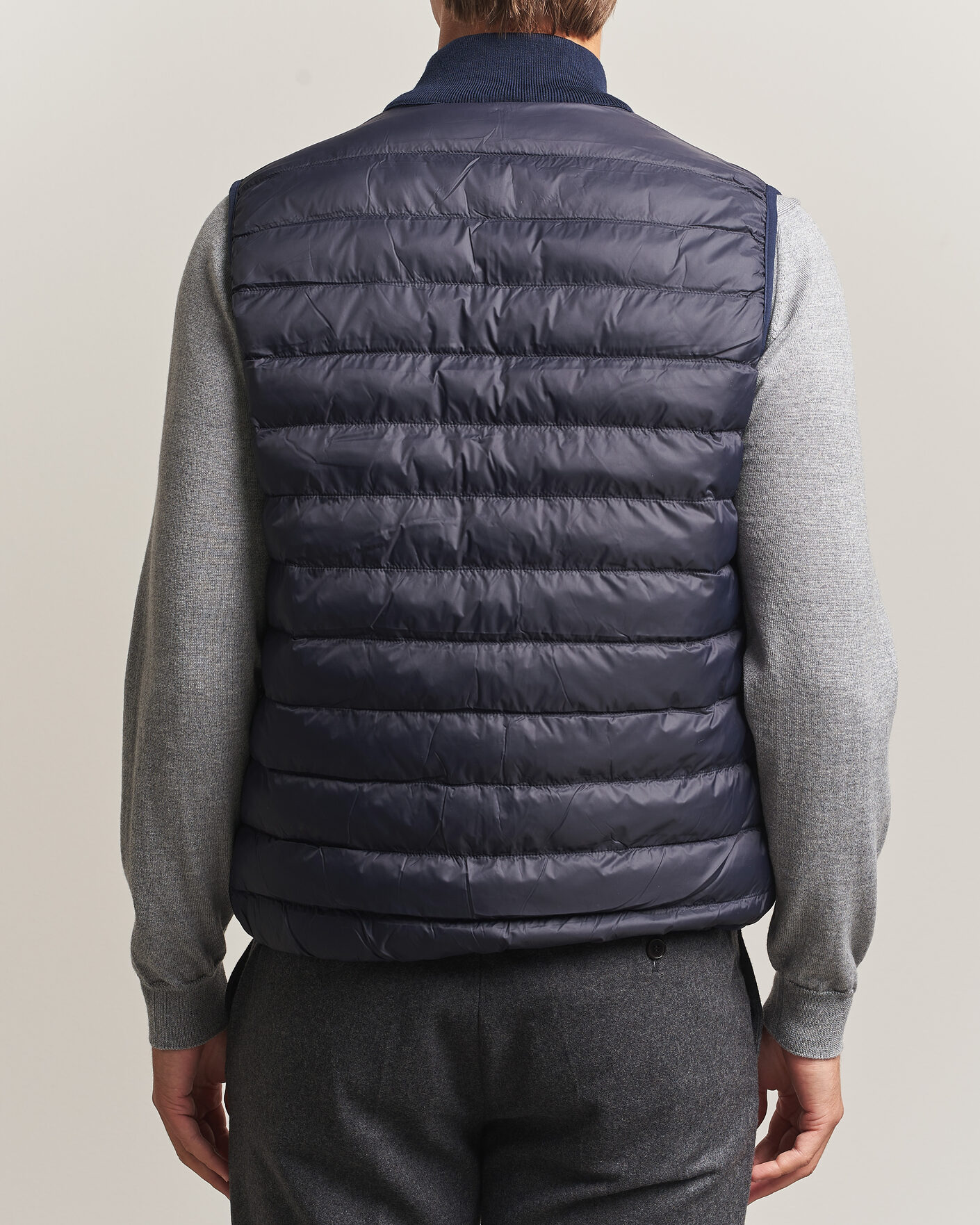 Herren | Westen | Stenströms | Reversible Knitted Merino/Nylon Vest Navy