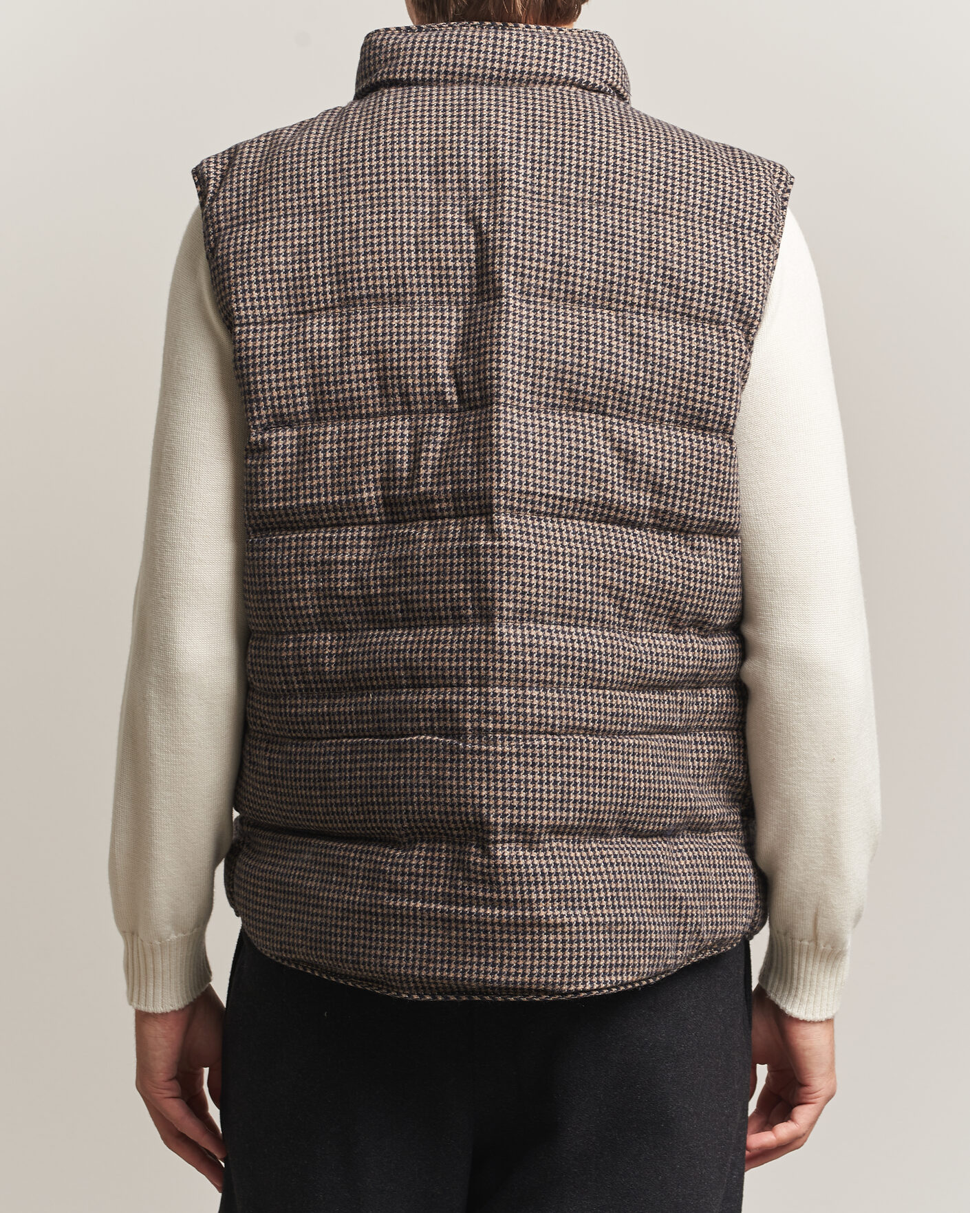 Herren | Westen | Stenströms | Padded Houndstooth Wool Vest Brown