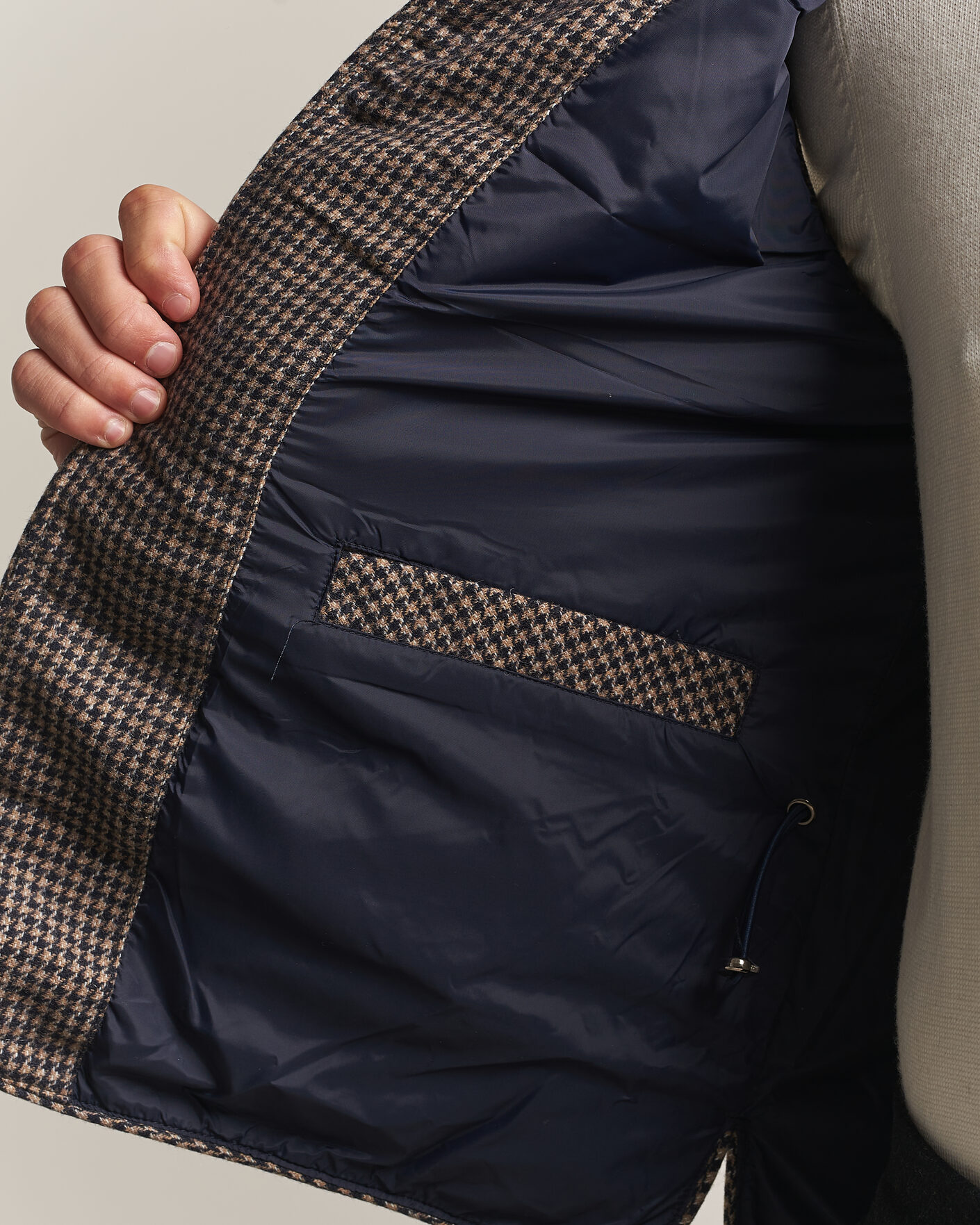 Herren | Westen | Stenströms | Padded Houndstooth Wool Vest Brown