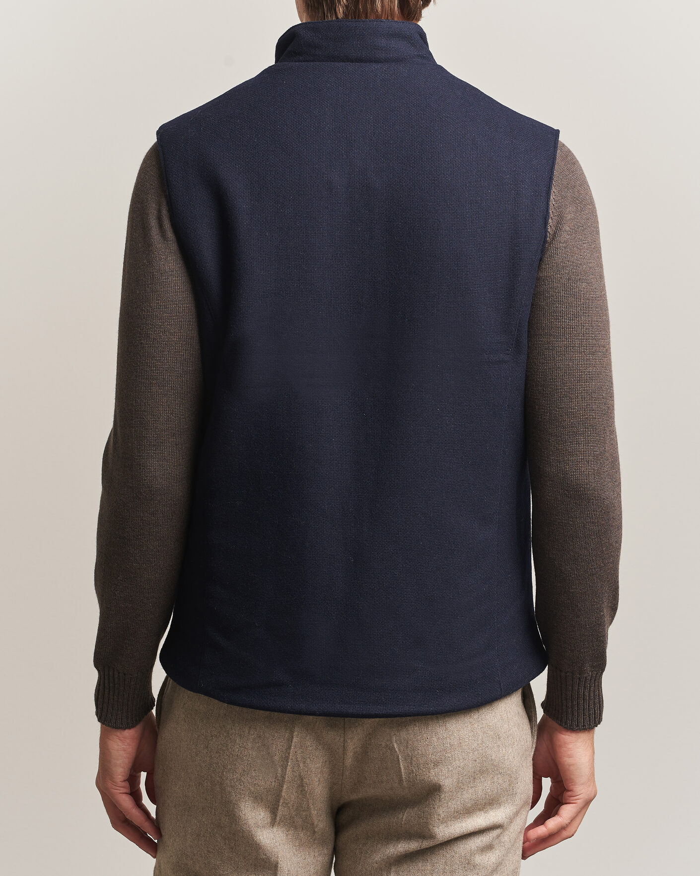 Herren | Westen | Stenströms | Wool Alcantara Detail Light Padded Vest Navy