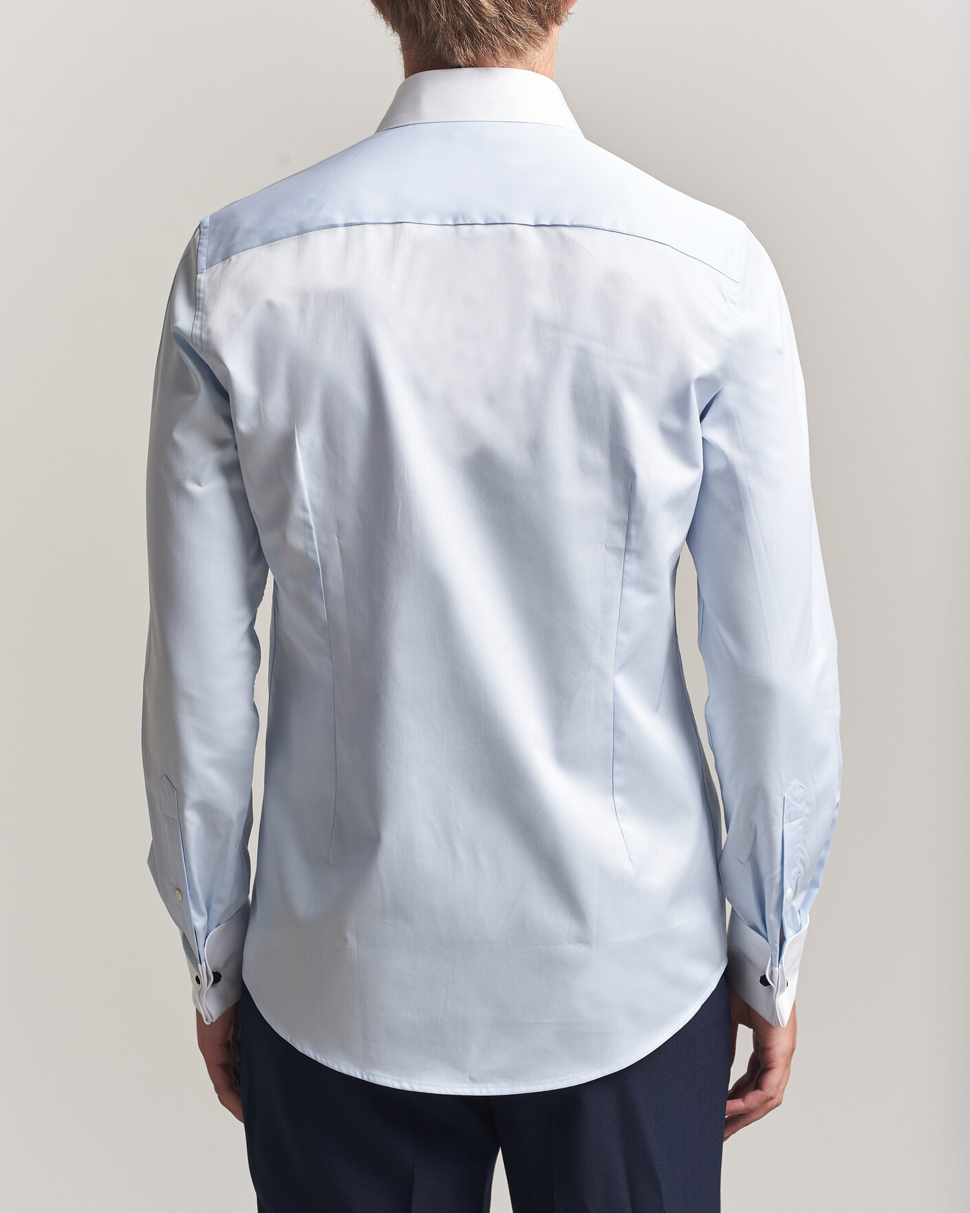 Herren | Hemden | Stenströms | Slimline White Collar Whinchester Shirt Blue