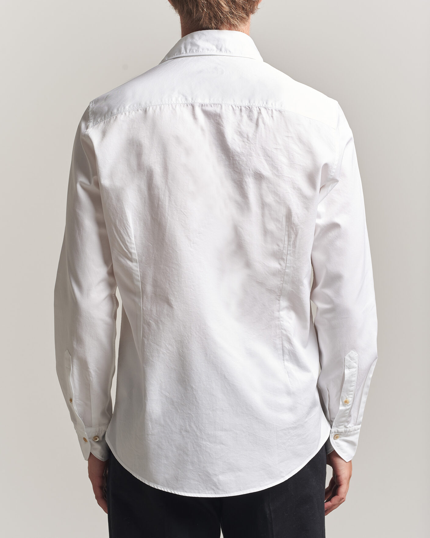 Herren | Hemden | Stenströms | Slimline Washed Cotton Twill Cut Away Shirt White