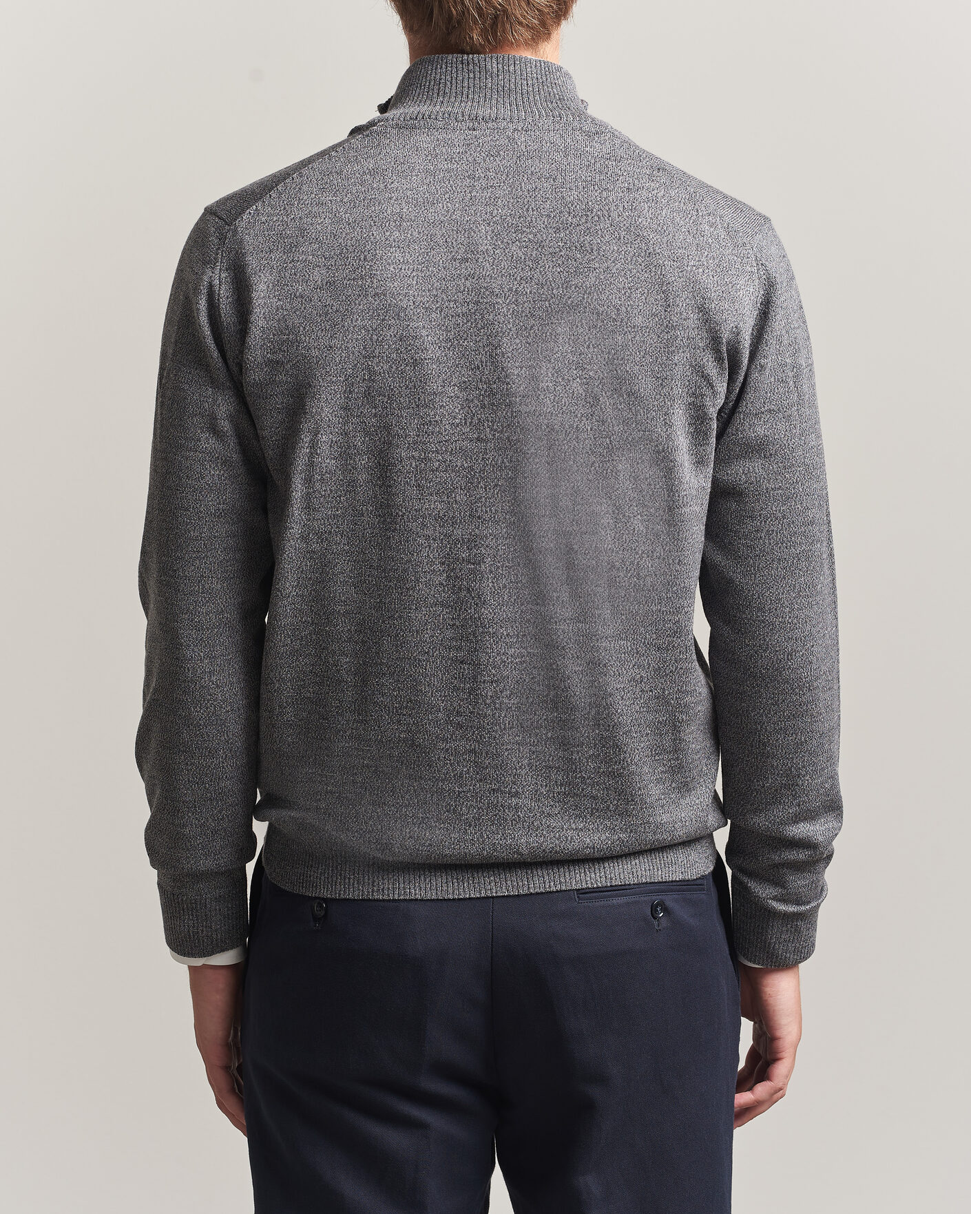 Herren | Pullover | Stenströms | Merino Full Zip Grey