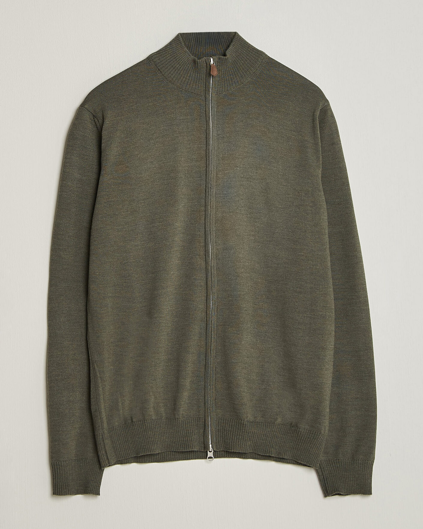 Herren | Pullover | Stenströms | Merino Full Zip Green