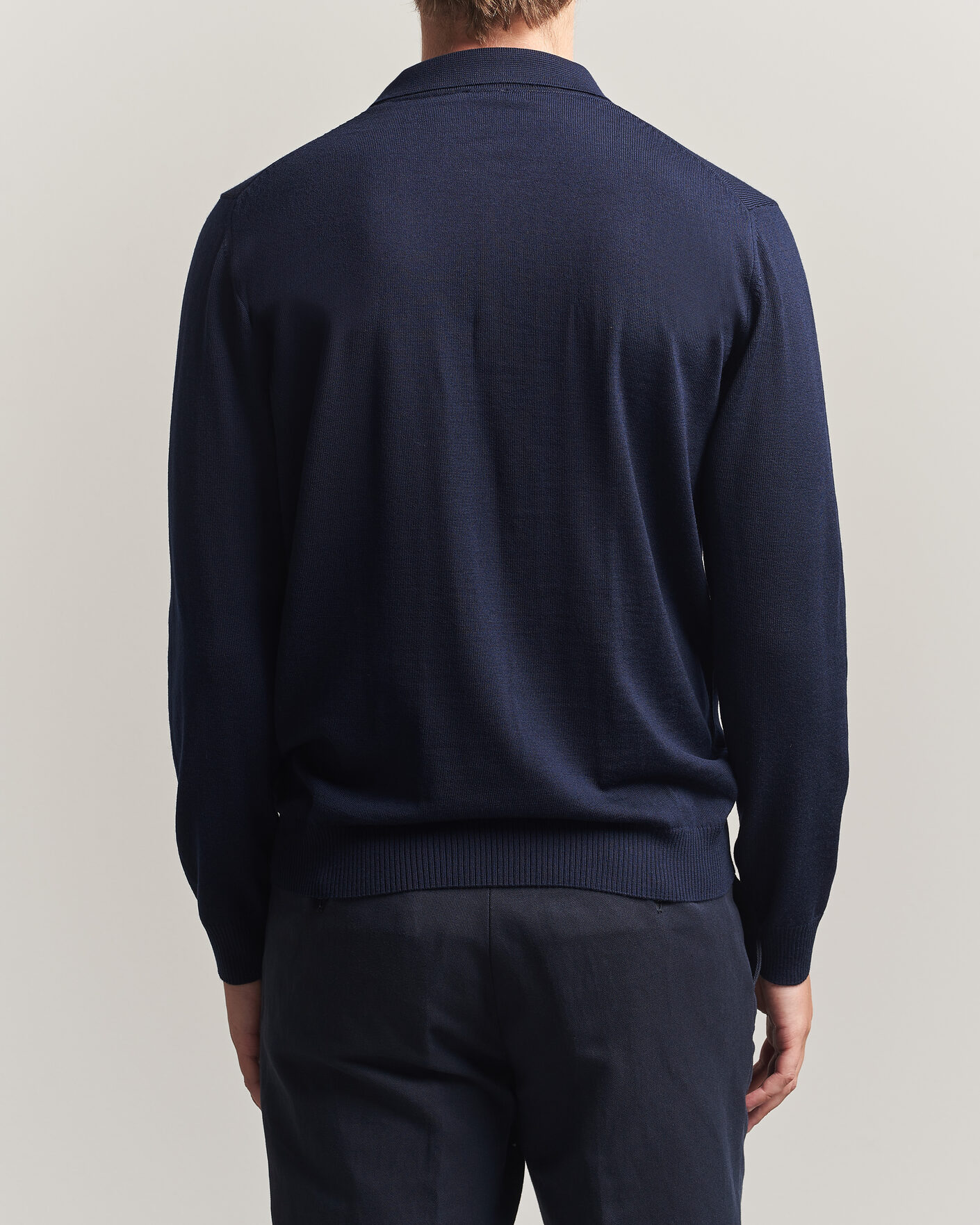 Herren | Pullover | Stenströms | Merino Polo Navy