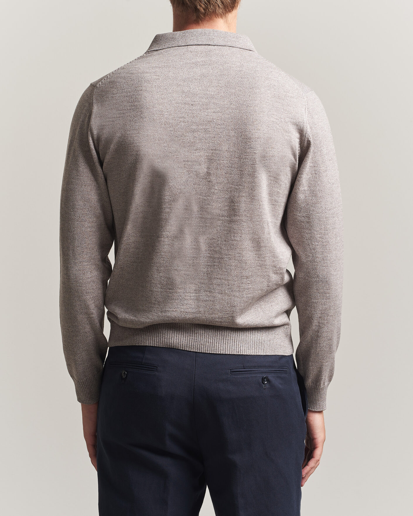 Herren | Pullover | Stenströms | Merino Polo Beige