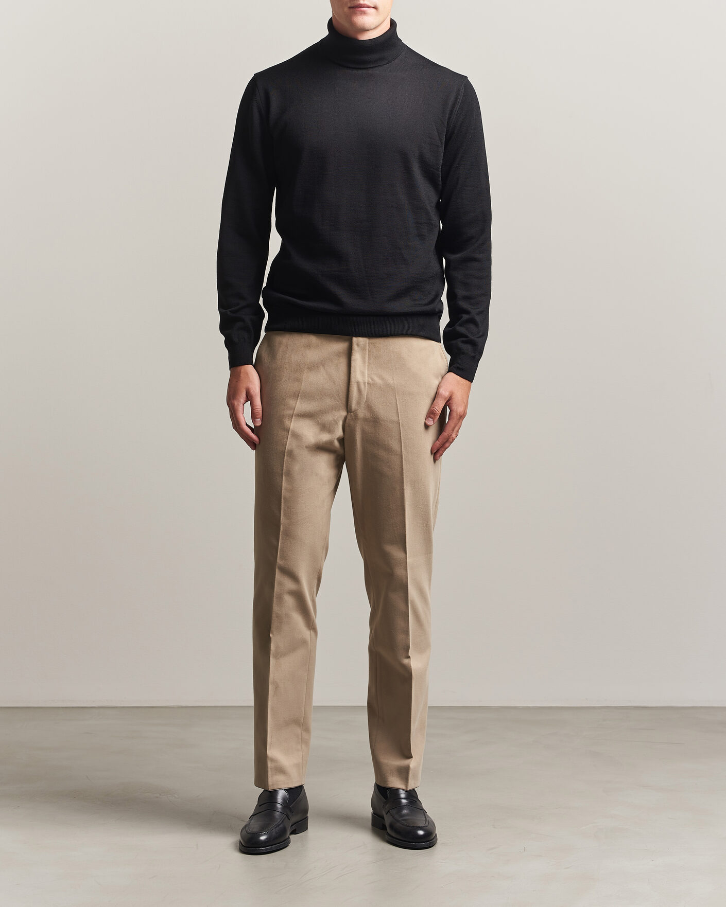 Herren | Pullover | Stenströms | Merino Rollneck Black