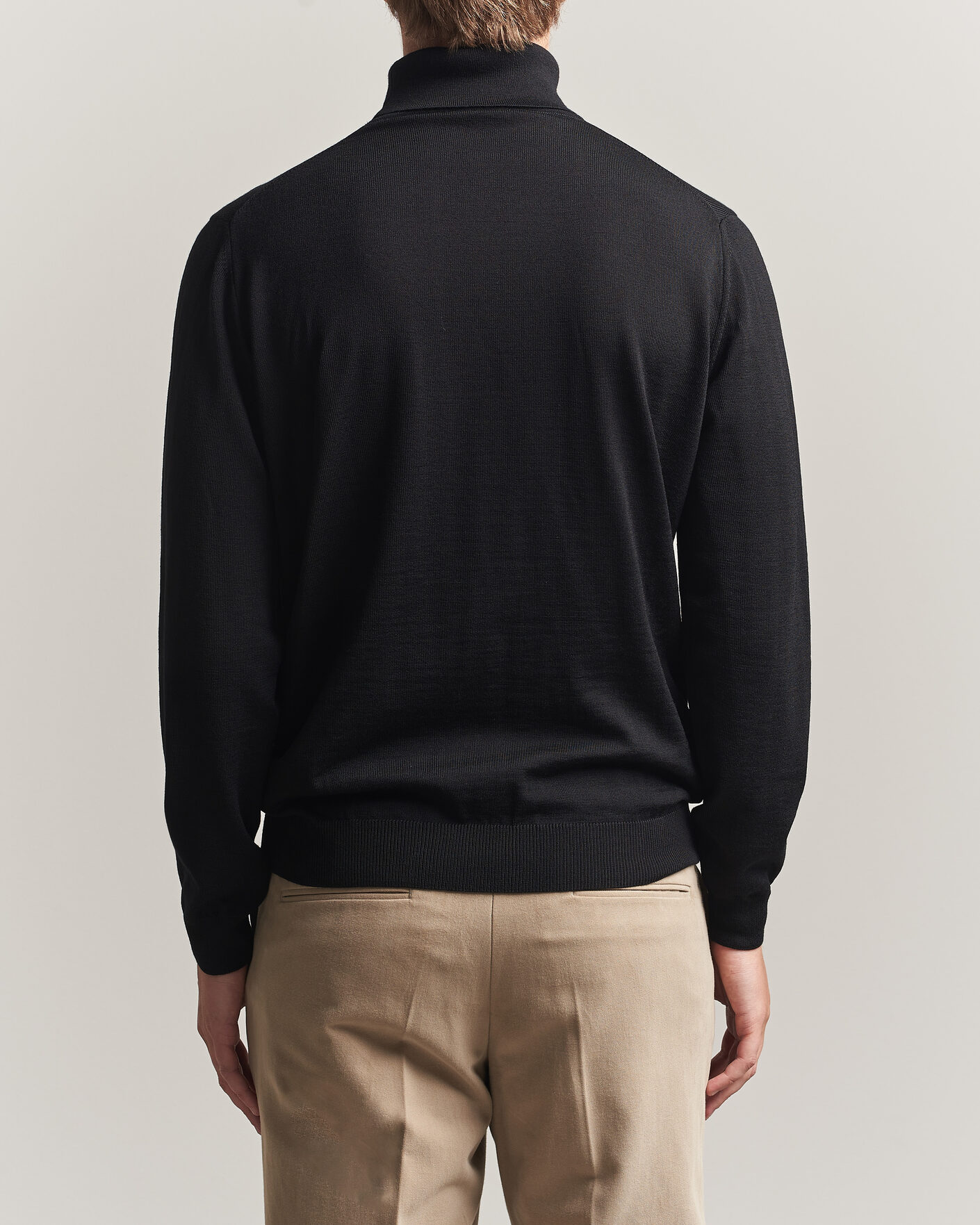 Herren | Pullover | Stenströms | Merino Rollneck Black