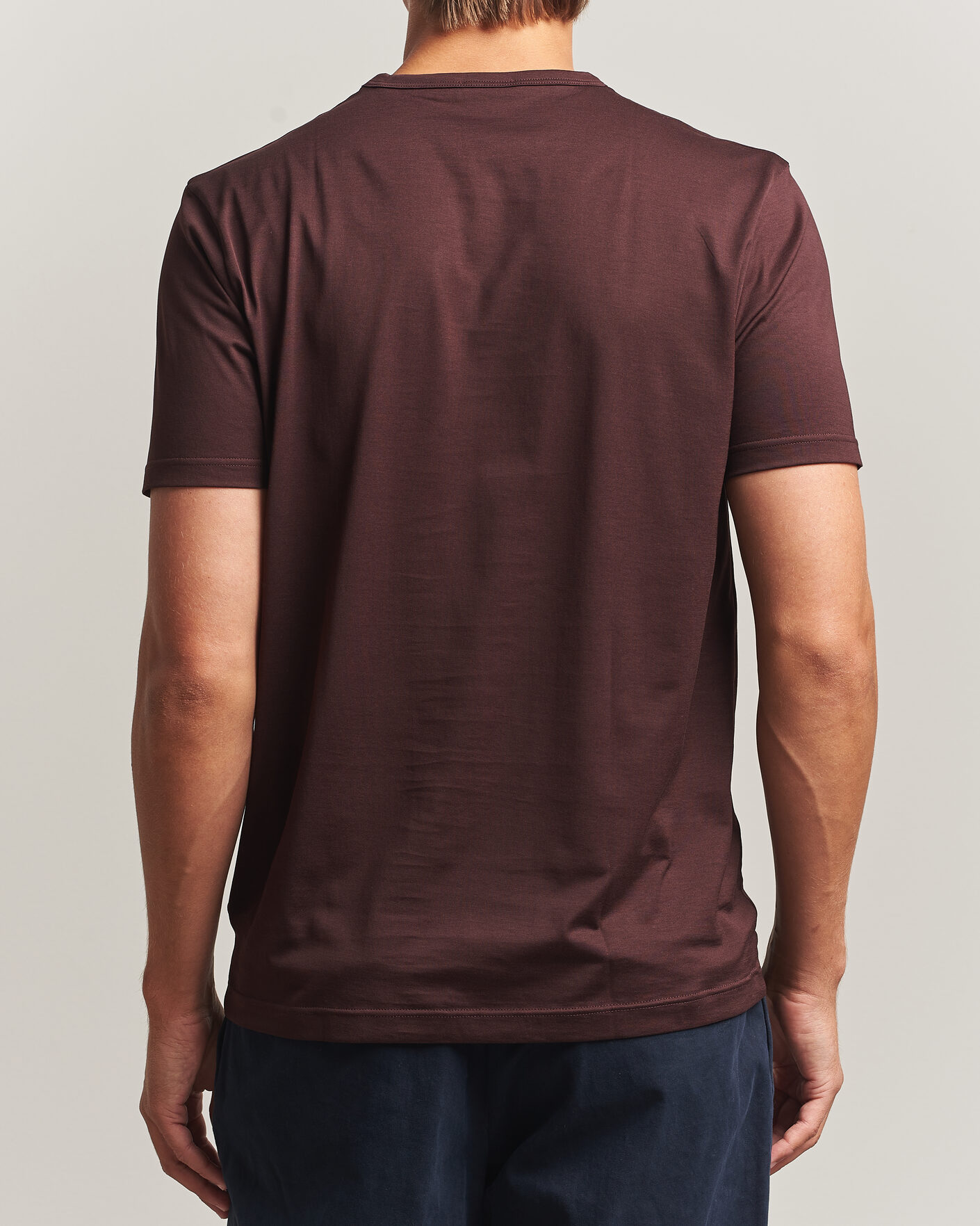 Herren | T-Shirts | Sunspel | Crew Neck Q82 Cotton T-Shirt Dark Brown